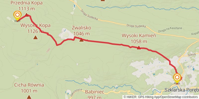 Main Sudety Trail stage 2 Map