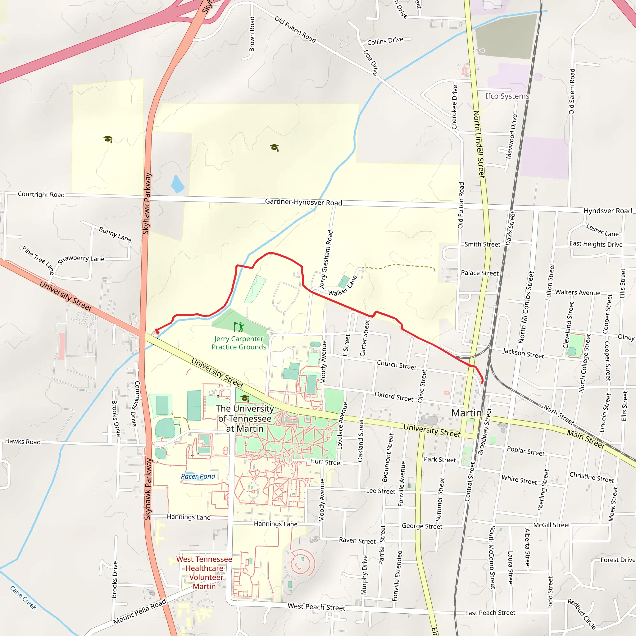 Brian Brown Memorial Greenway mobile static map
