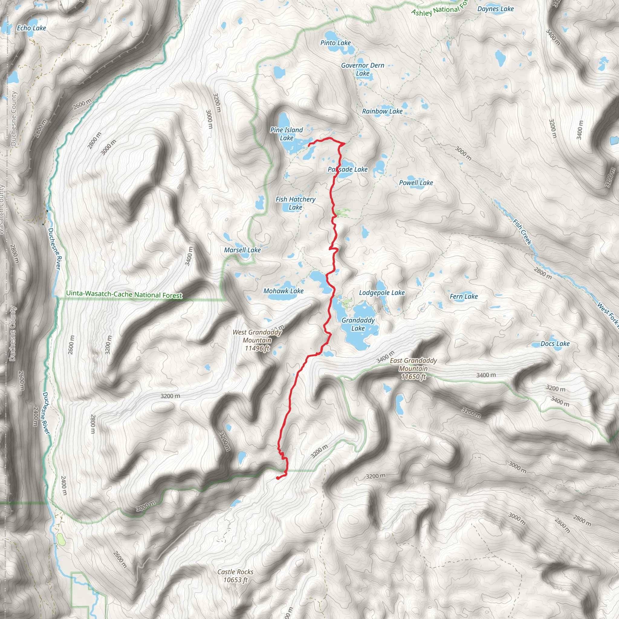 Palisade Trail and Hades Rocky Sea Pass Trail mobile static map