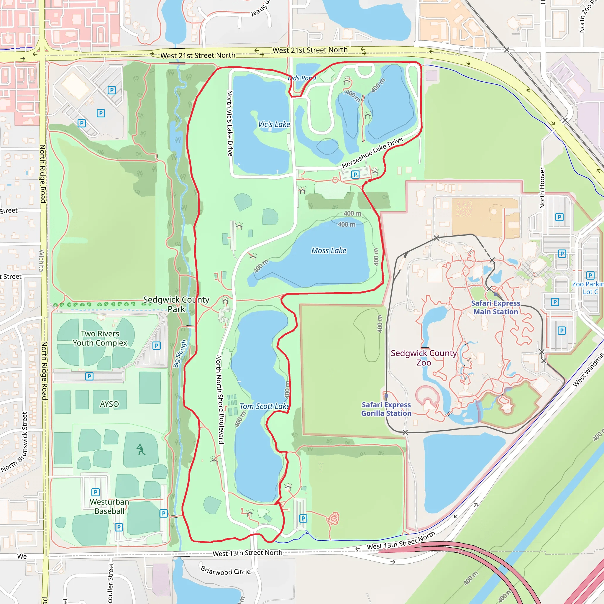 Vic's Lake and Kid's Lake Loop mobile static map