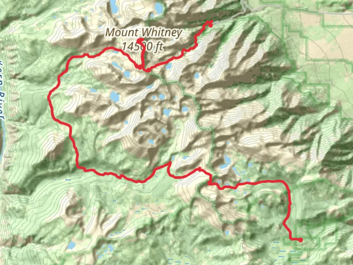 An image depicting the trail Cottonwood Lakes and Guitar Lake via John Muir Trail and its surrounding area.