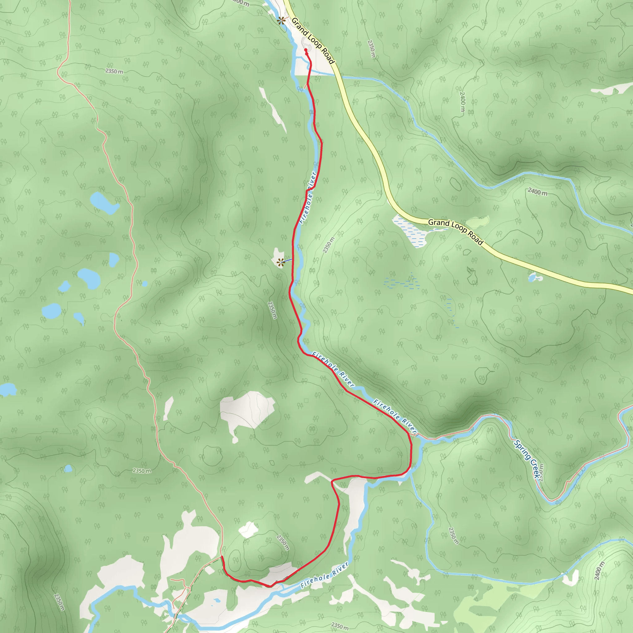 Lone Star Geyser Trail mobile static map