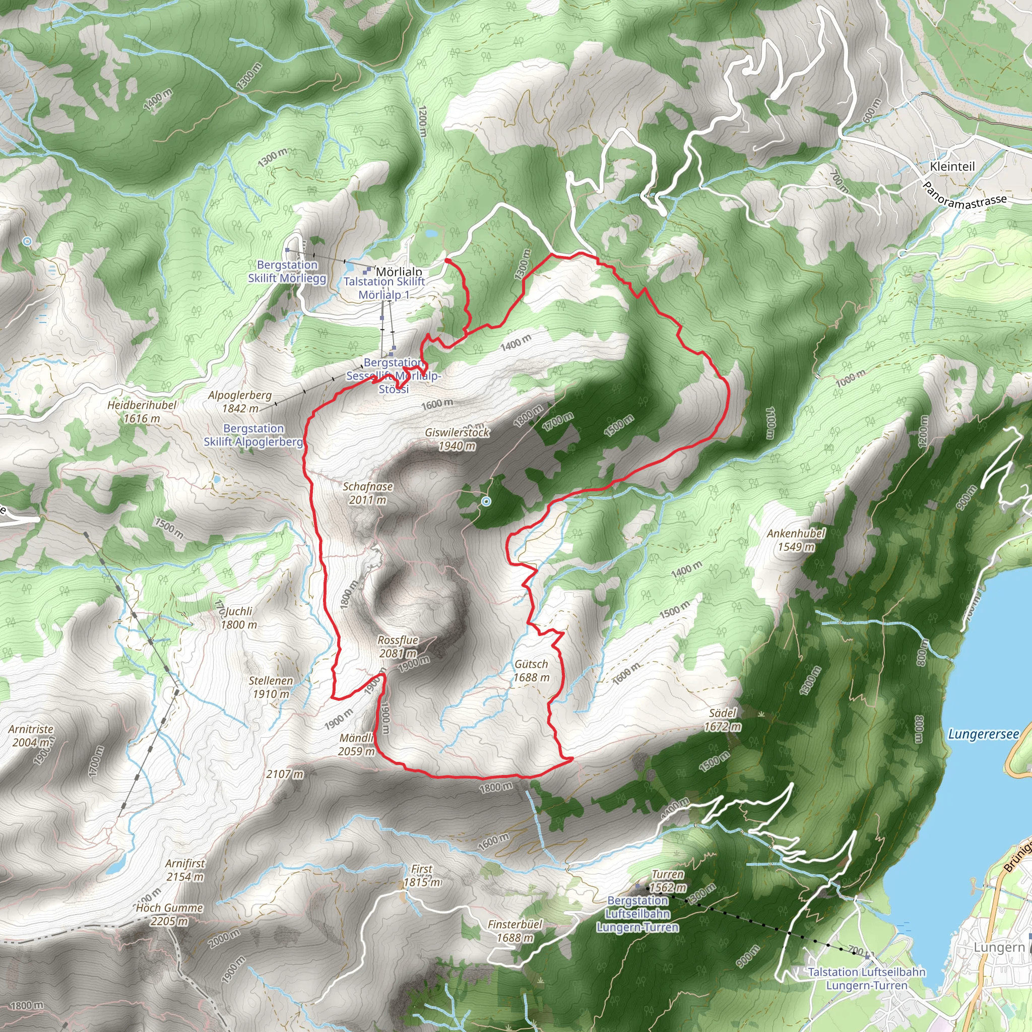 Bärgmandli Dwarf Trail around the Giswilerstock mobile static map