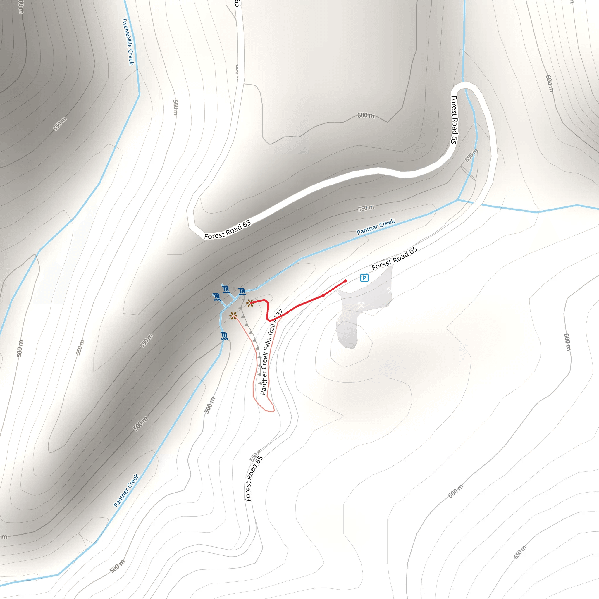 Panther Creek Falls mobile static map