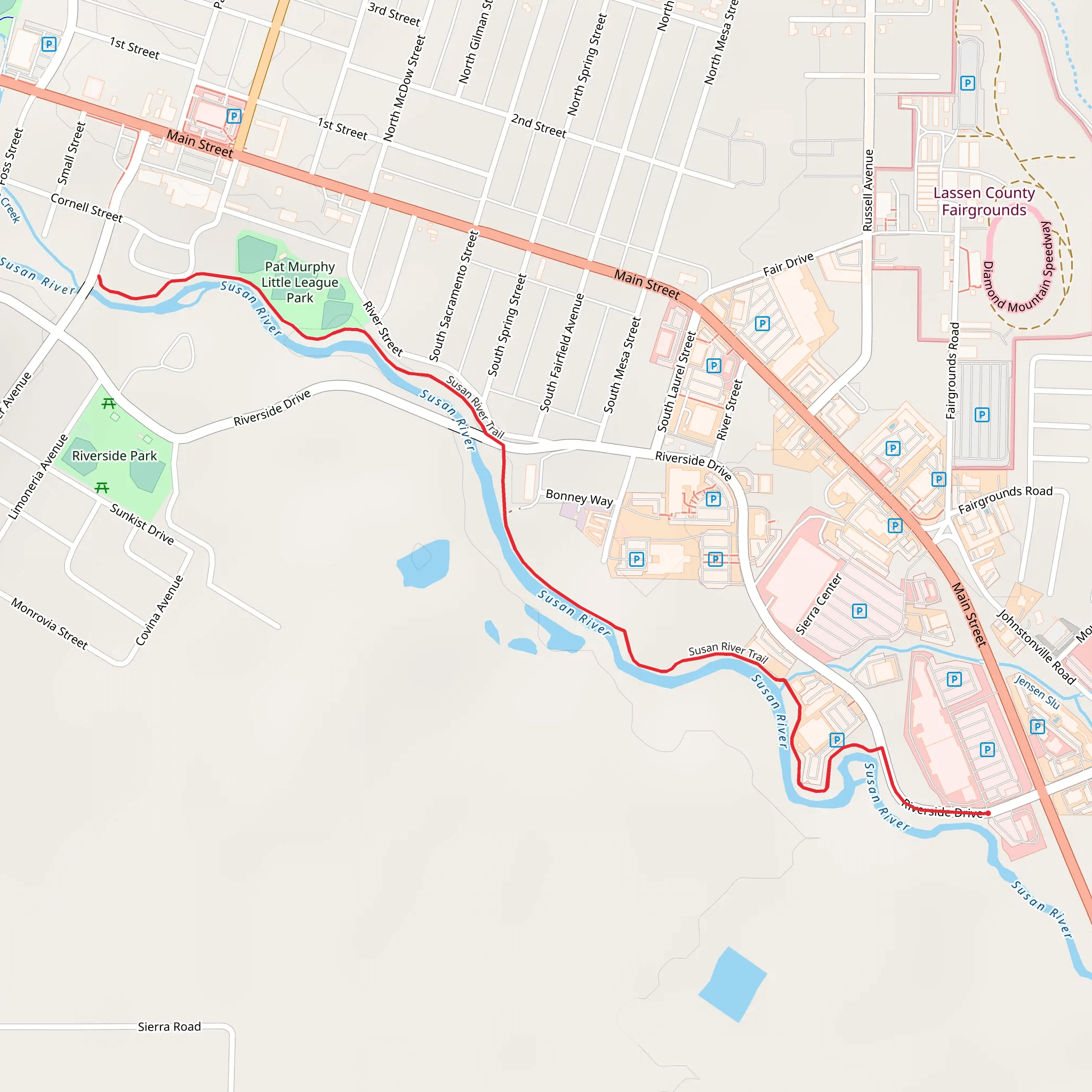 Susan River Trail mobile static map