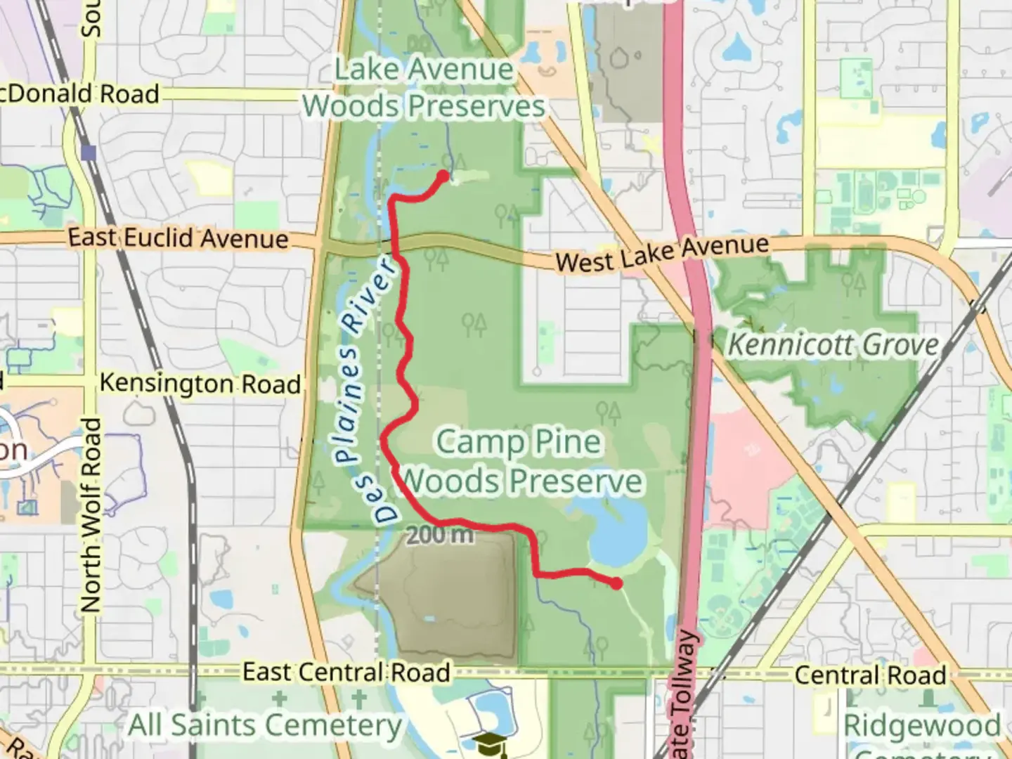 An image depicting the trail Des Plaines River Trail - Beck Lake and its surrounding area.
