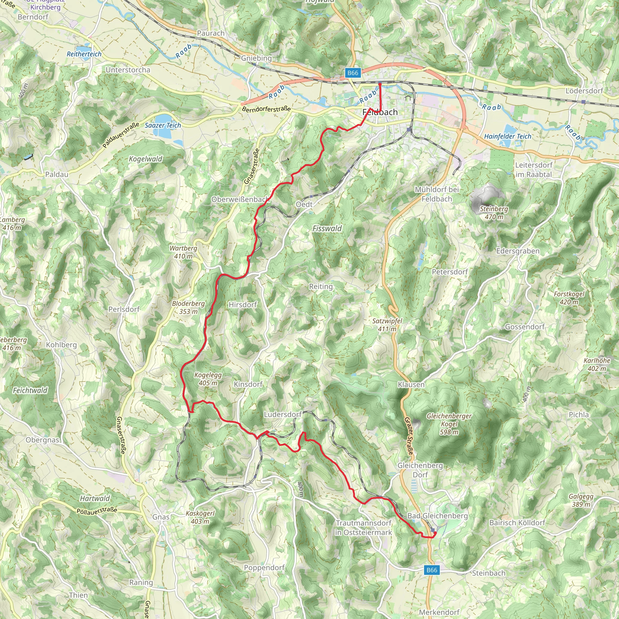 Feldbach - Bad Gleichenberg Trail mobile static map