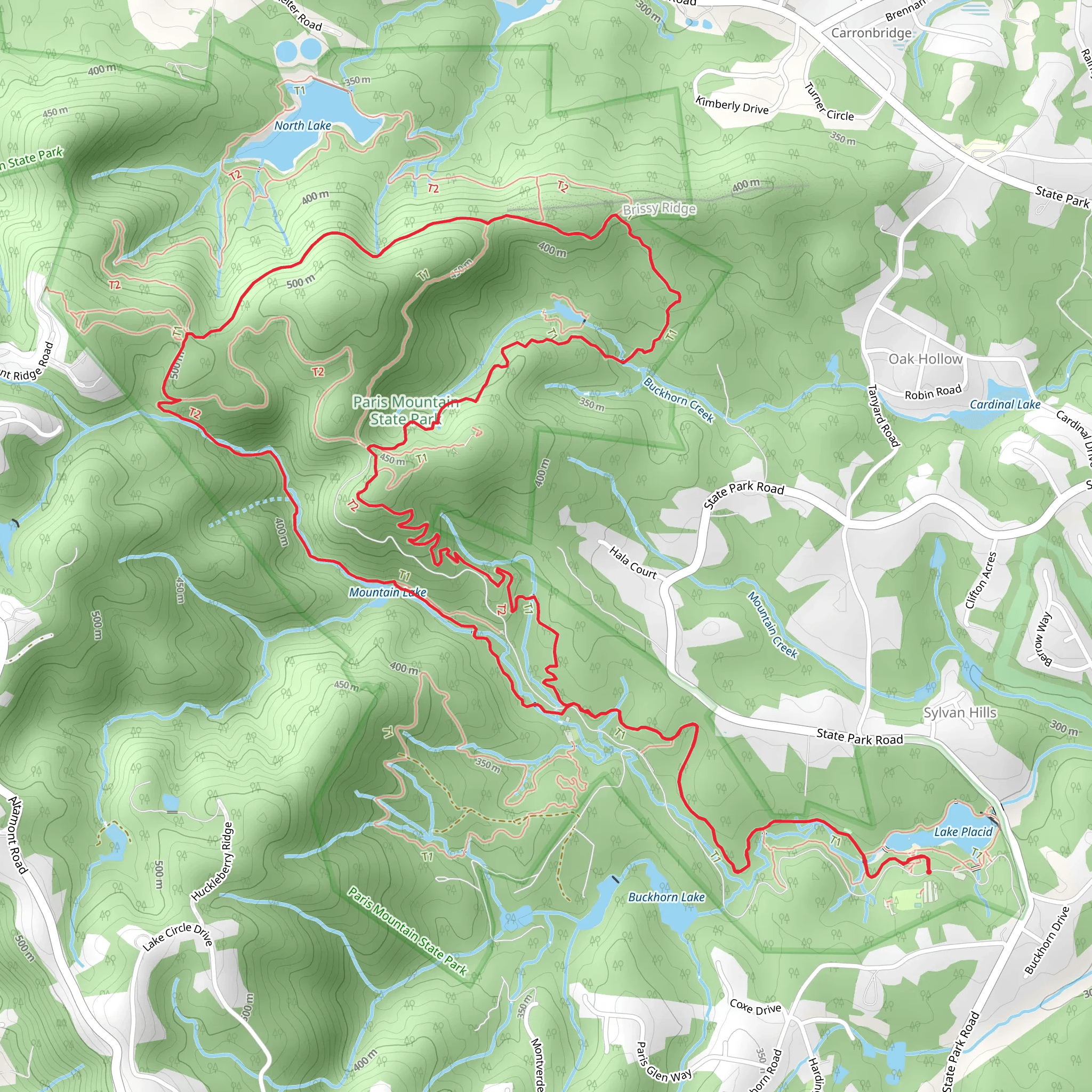Mountain Creek and Sulphur Springs Loop Trail mobile static map
