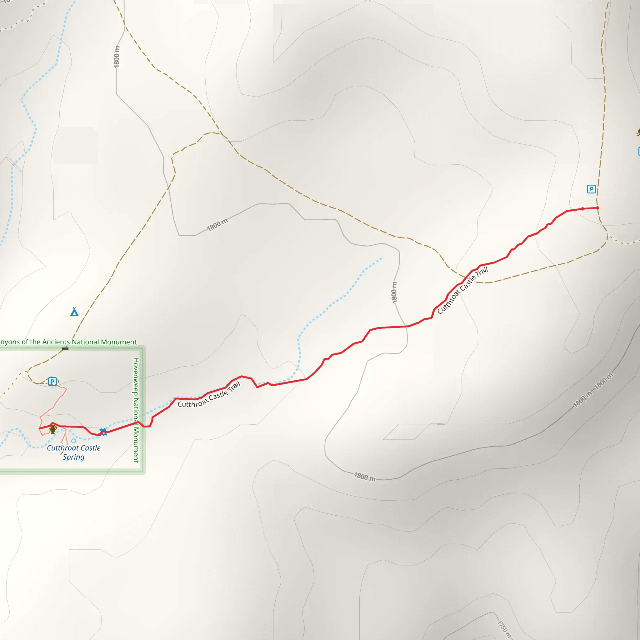 Cutthroat Castle Trail mobile static map