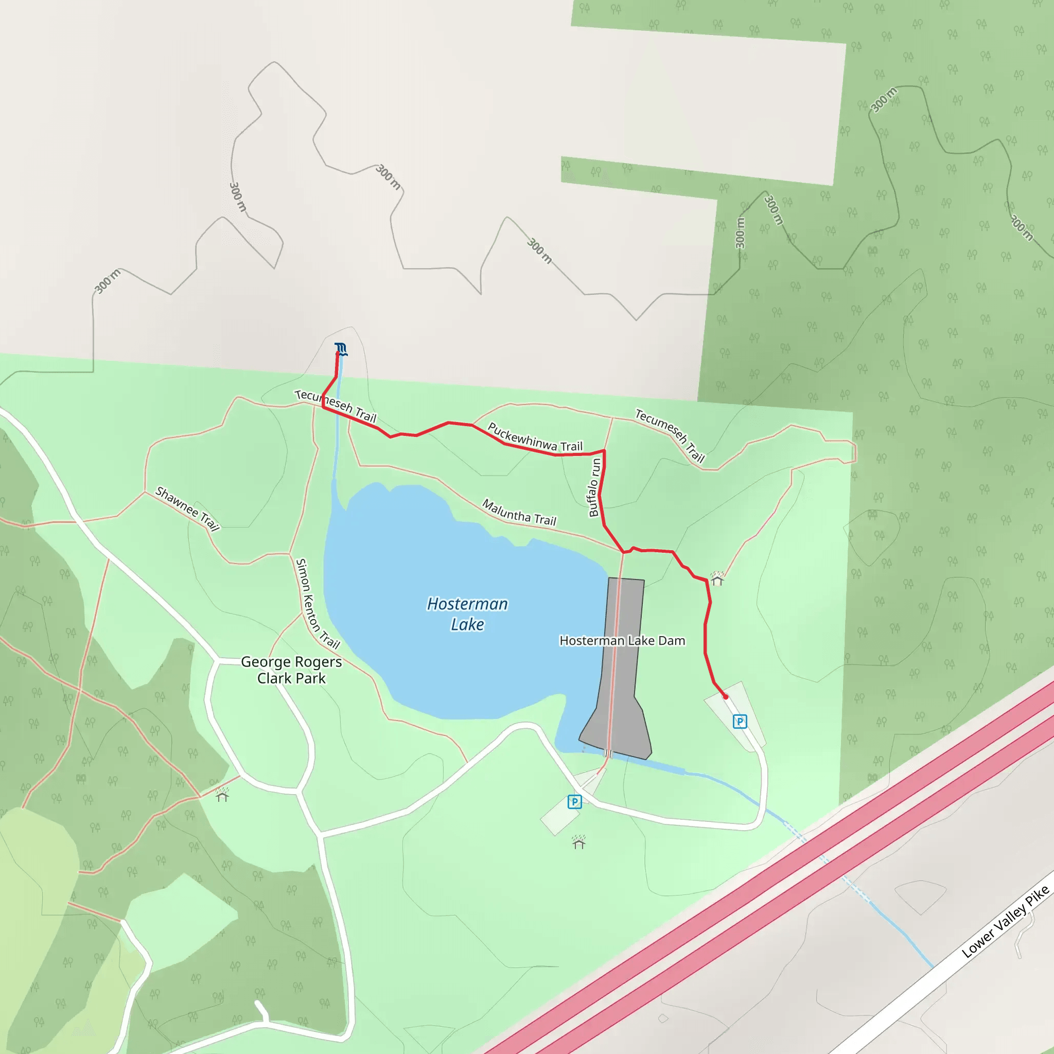 Tecumeseh Trail and Buffalo Run mobile static map