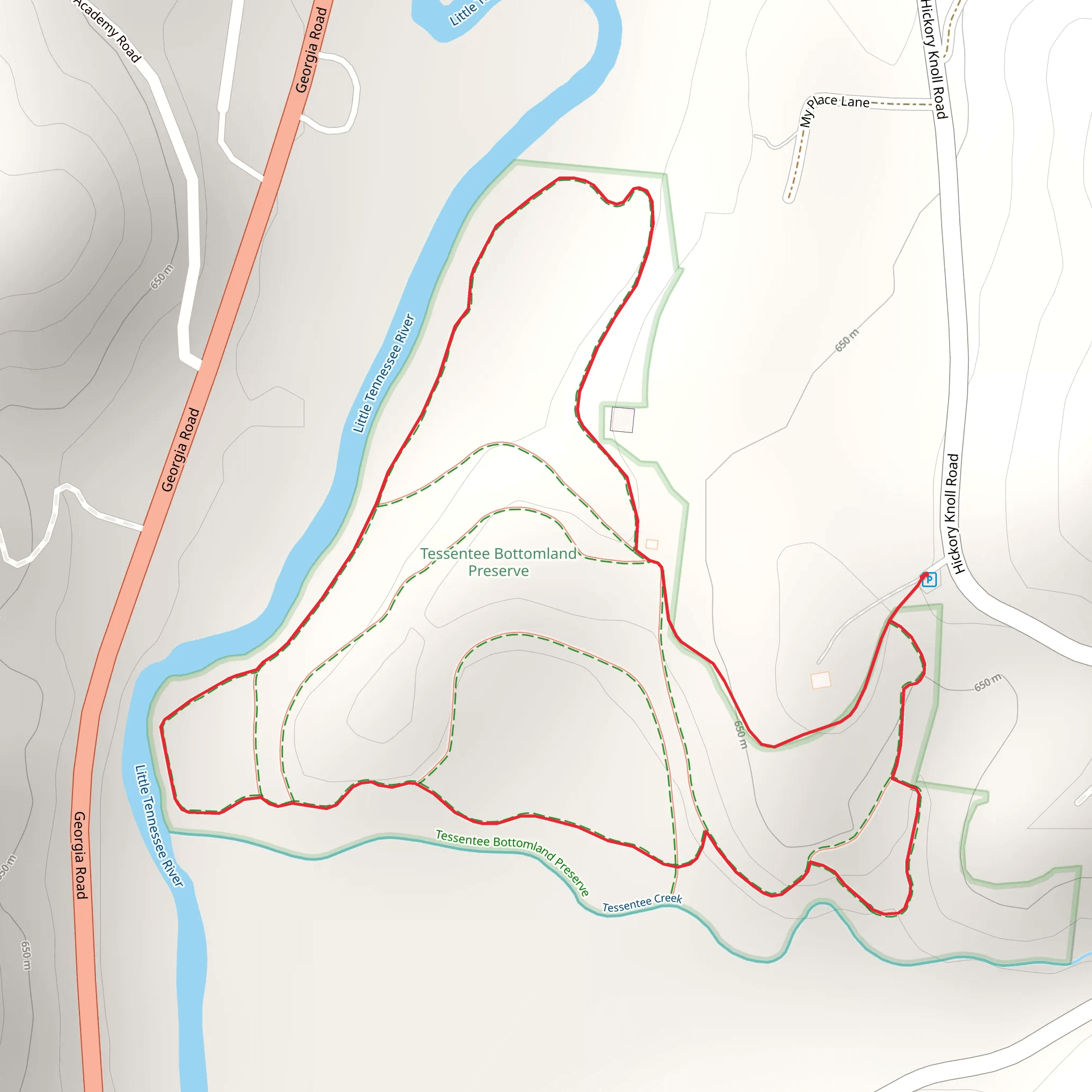 Tessentee Creek and Little Tennessee River Loop mobile static map