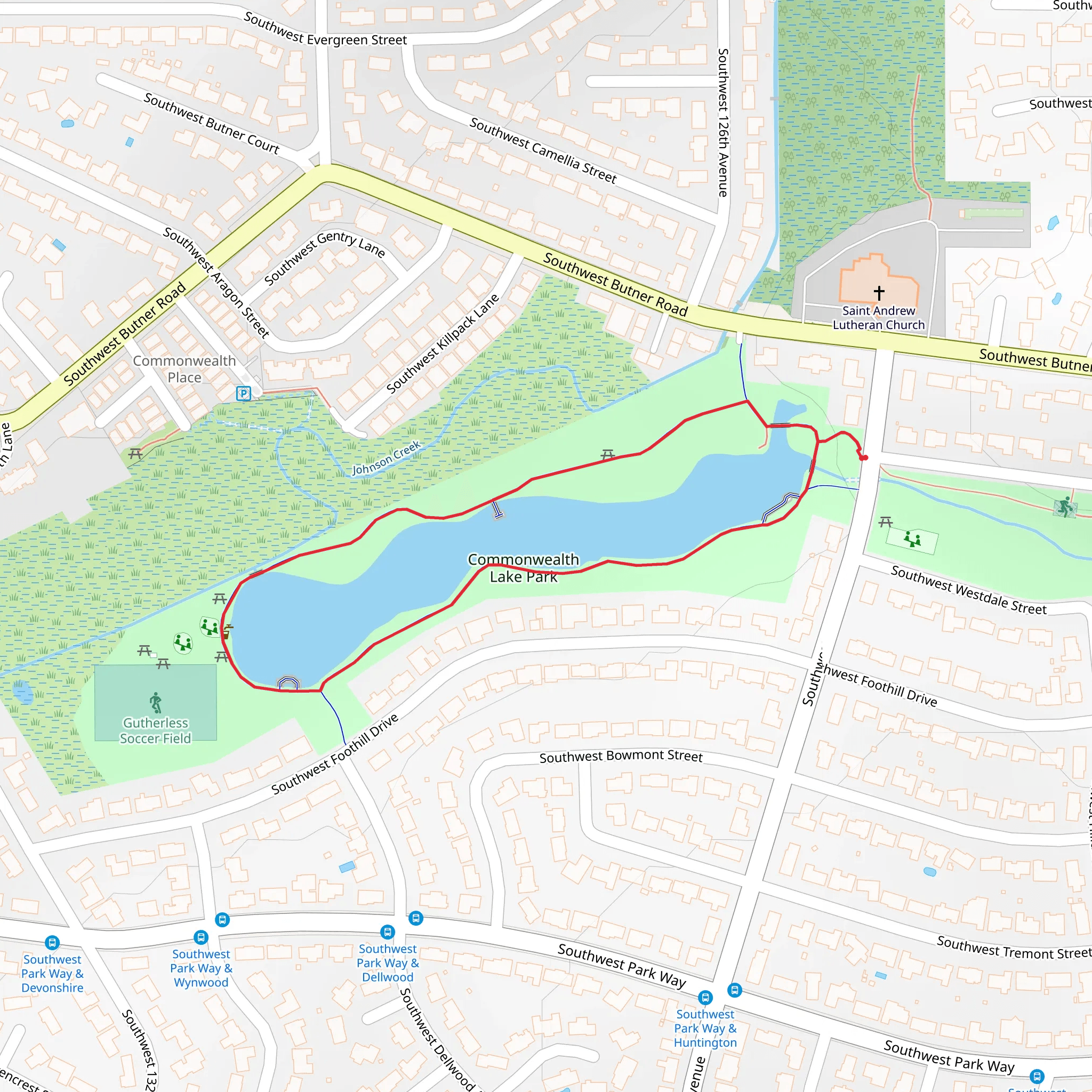 Commonwealth Lake Loop mobile static map