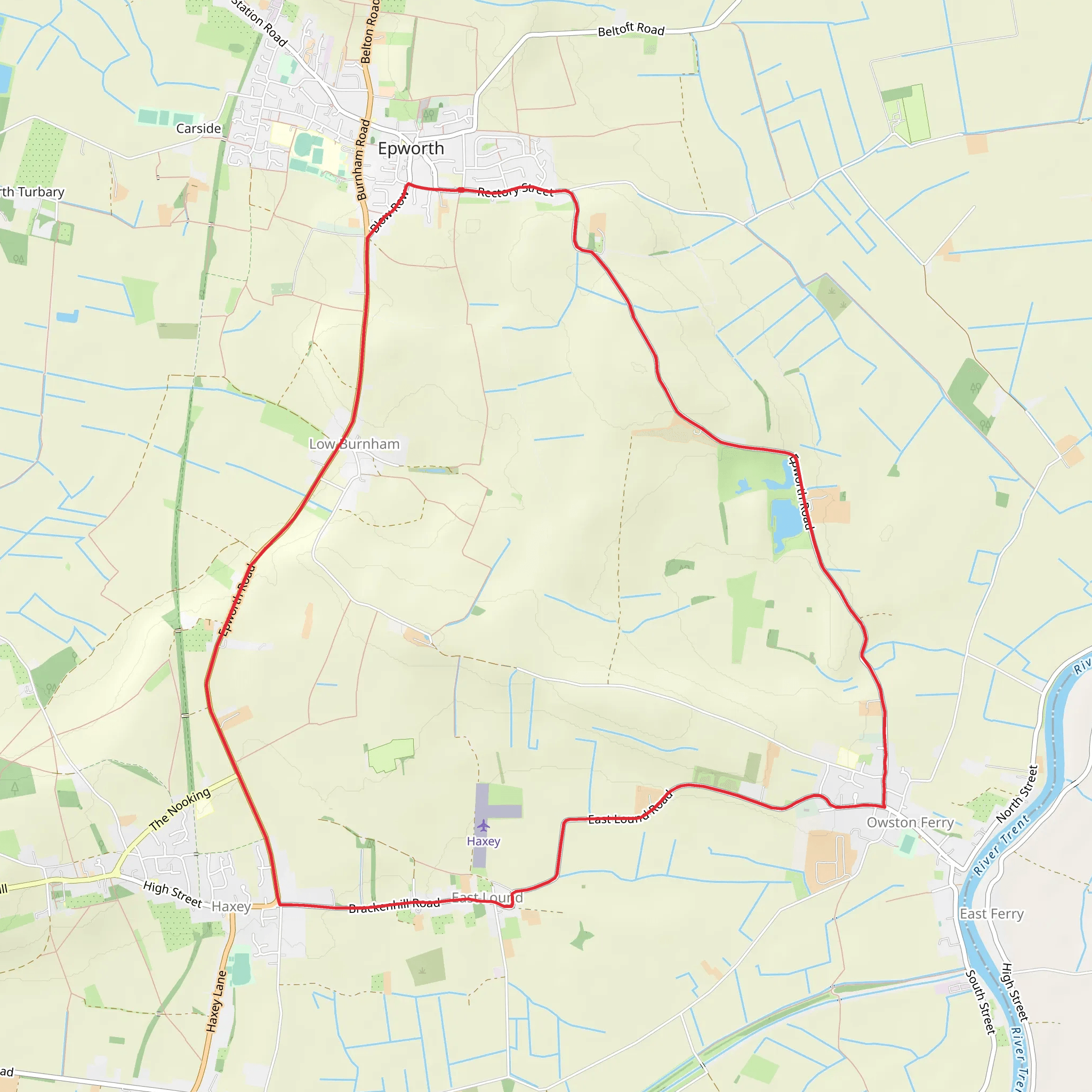 Epworth to Owston Ferry and Haxey Loop mobile static map