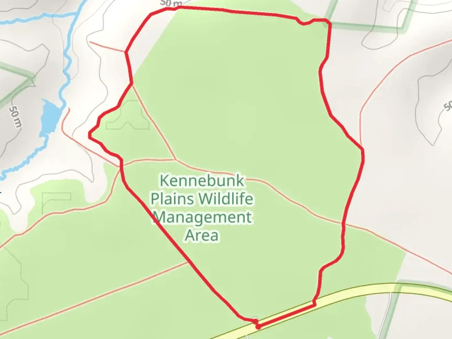 An image depicting the trail Kennebunk Plains Loop Trail and its surrounding area.