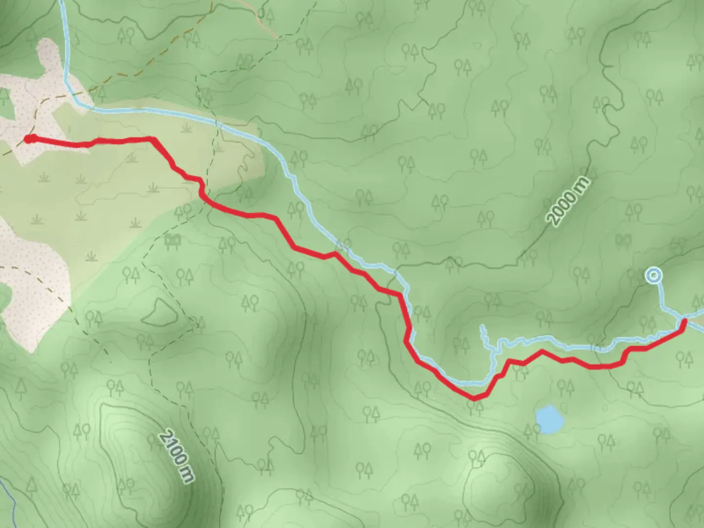 An image depicting the trail Middle Fork Tumalo Creek via Bridge Creek Trail and its surrounding area.
