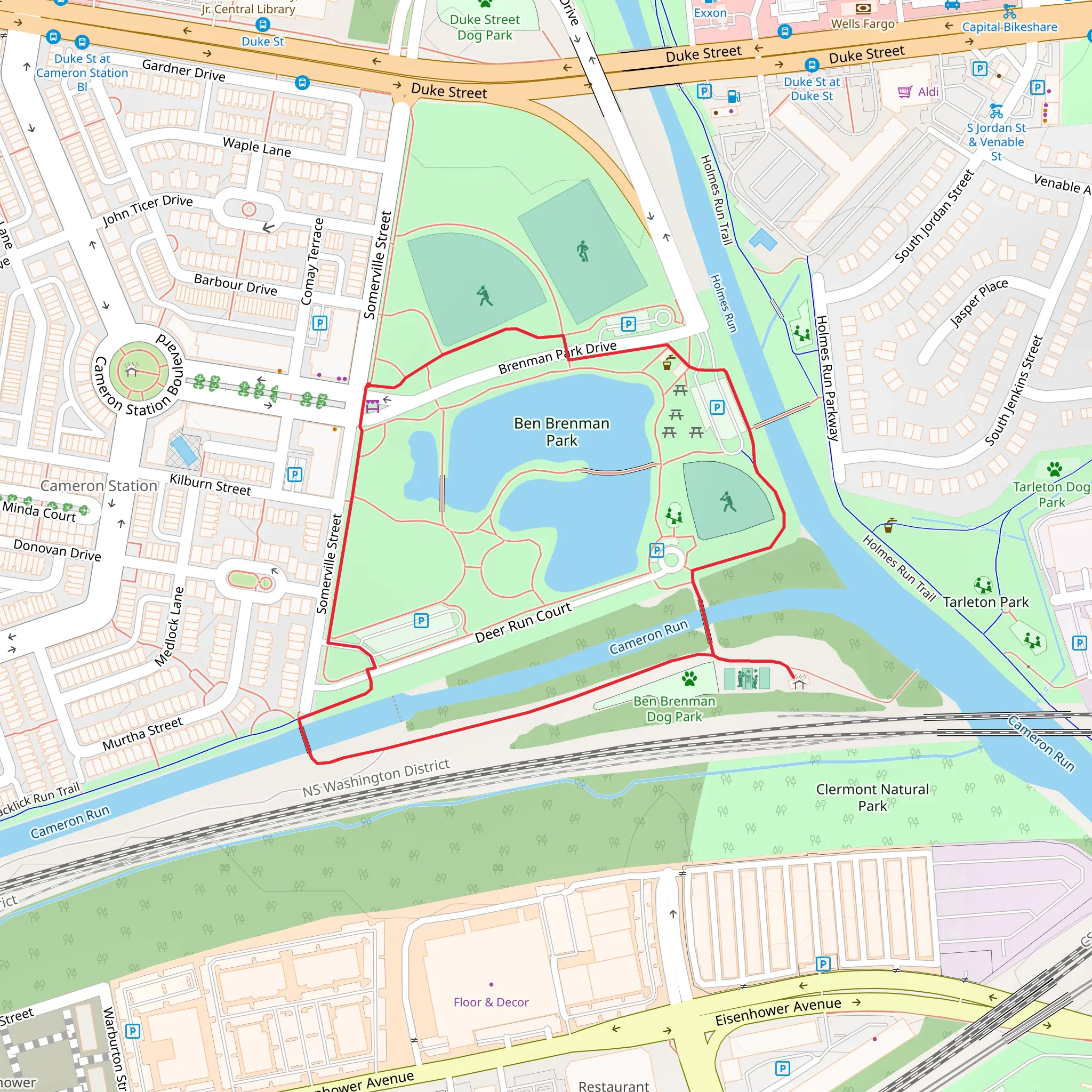 Ben Brenman Park Loop mobile static map