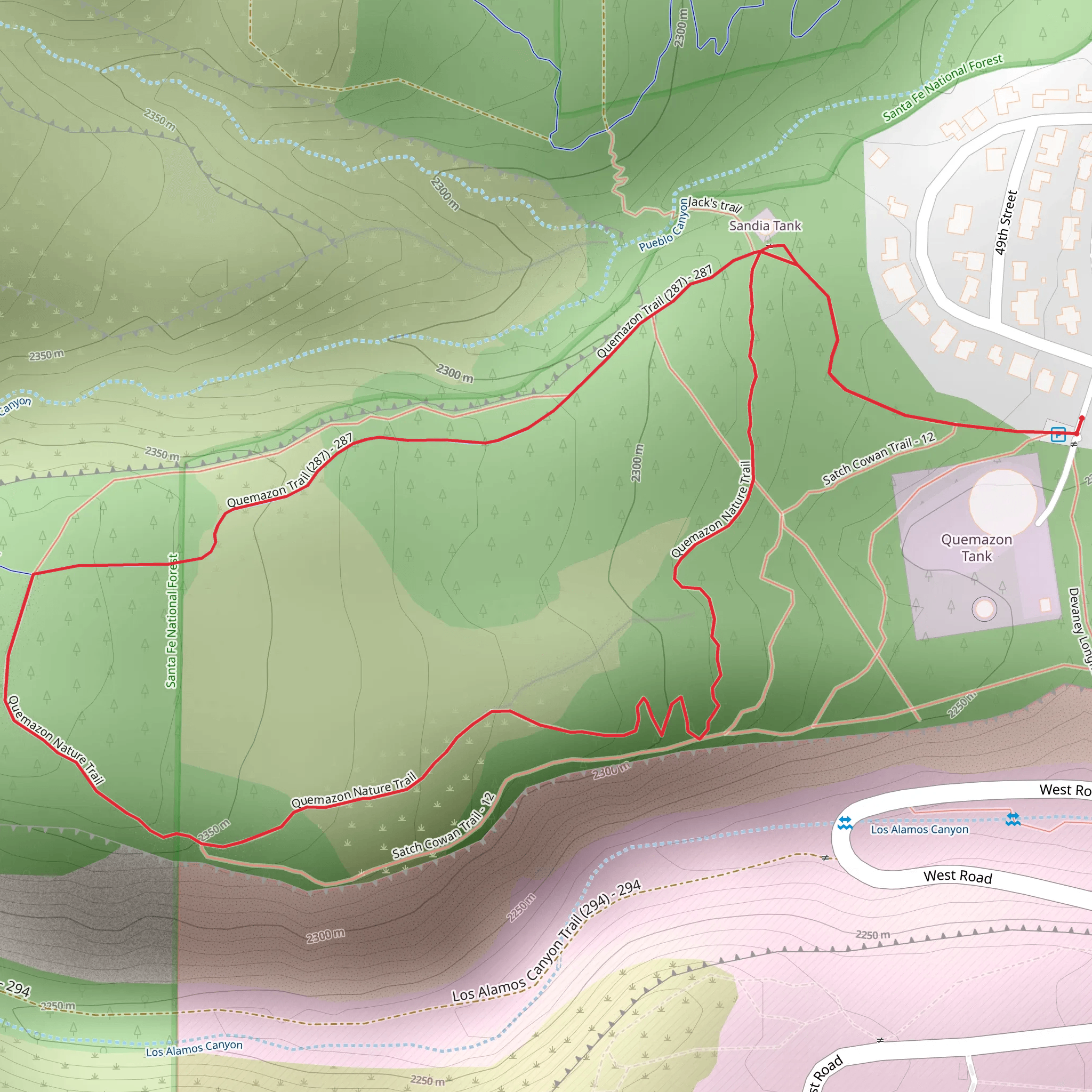 Quemazon Nature Loop Trail mobile static map