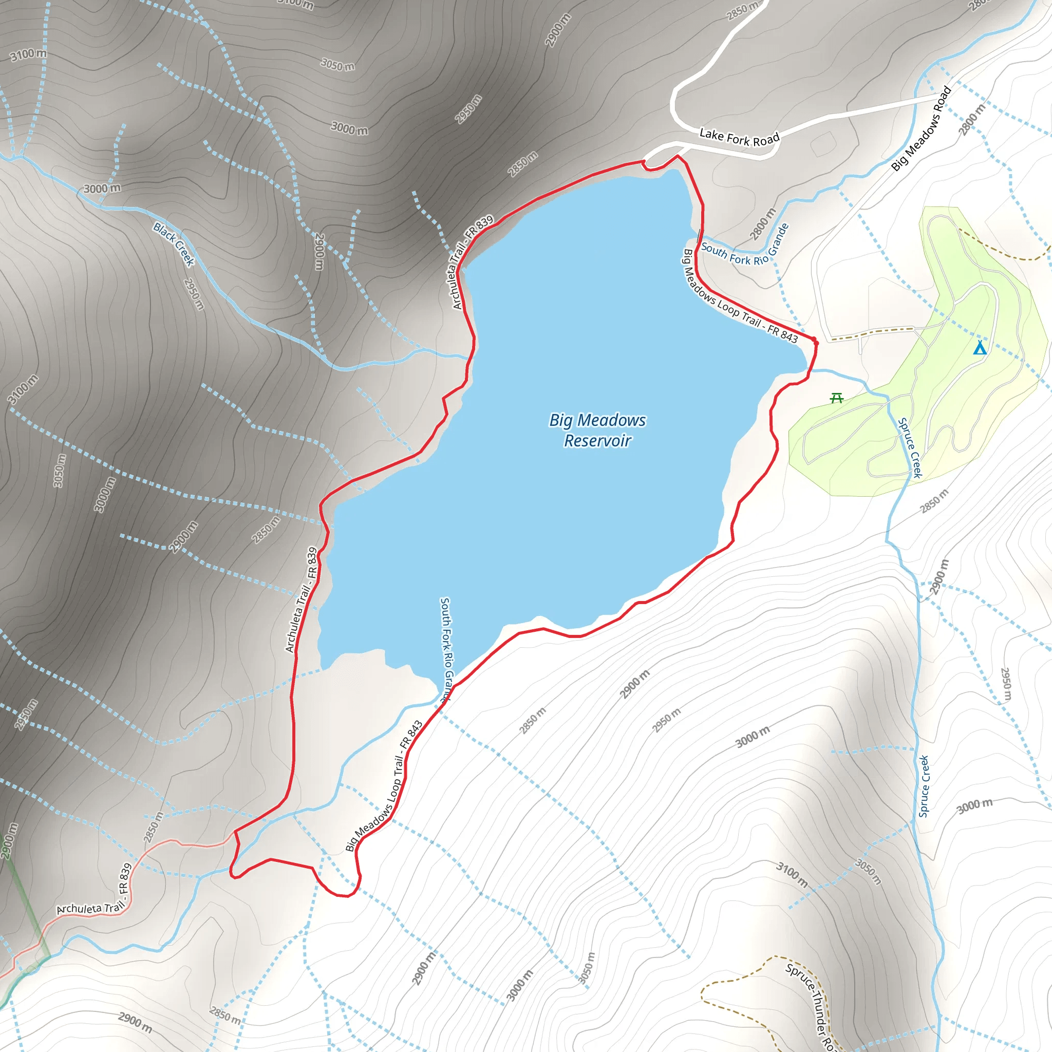 Big Meadows Reservoir Trail mobile static map
