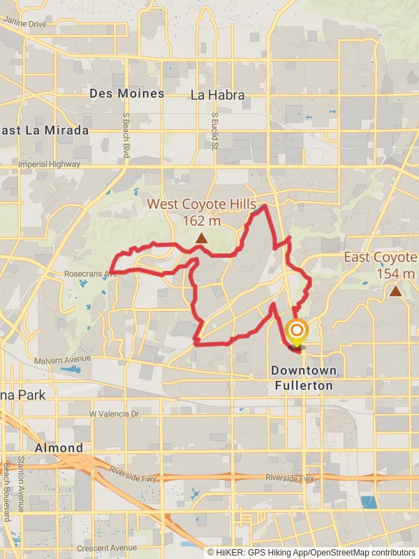 Hiltscher Park, Rosecrans, Nora Kuttner and Brea Dam Loop Trail