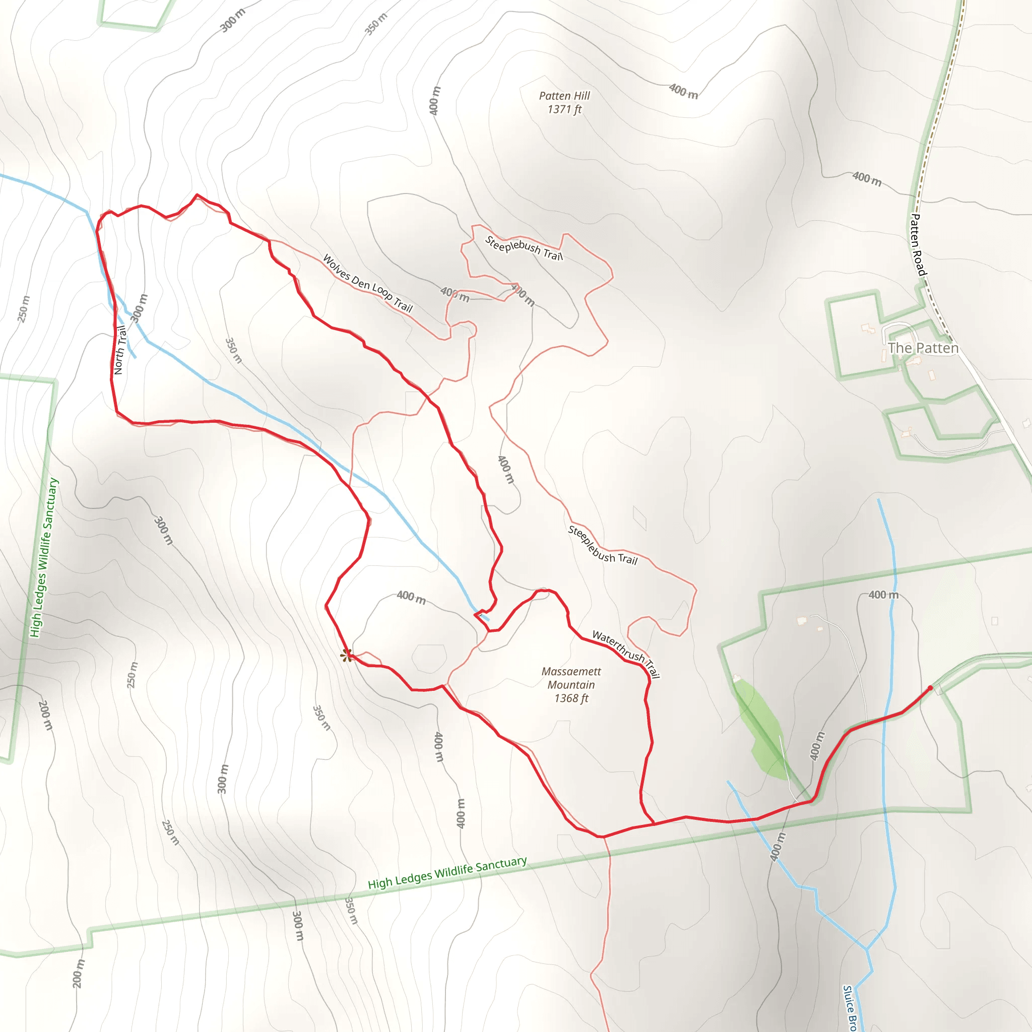 Massaemett Mountain Loop via Waterthrush Trail mobile static map