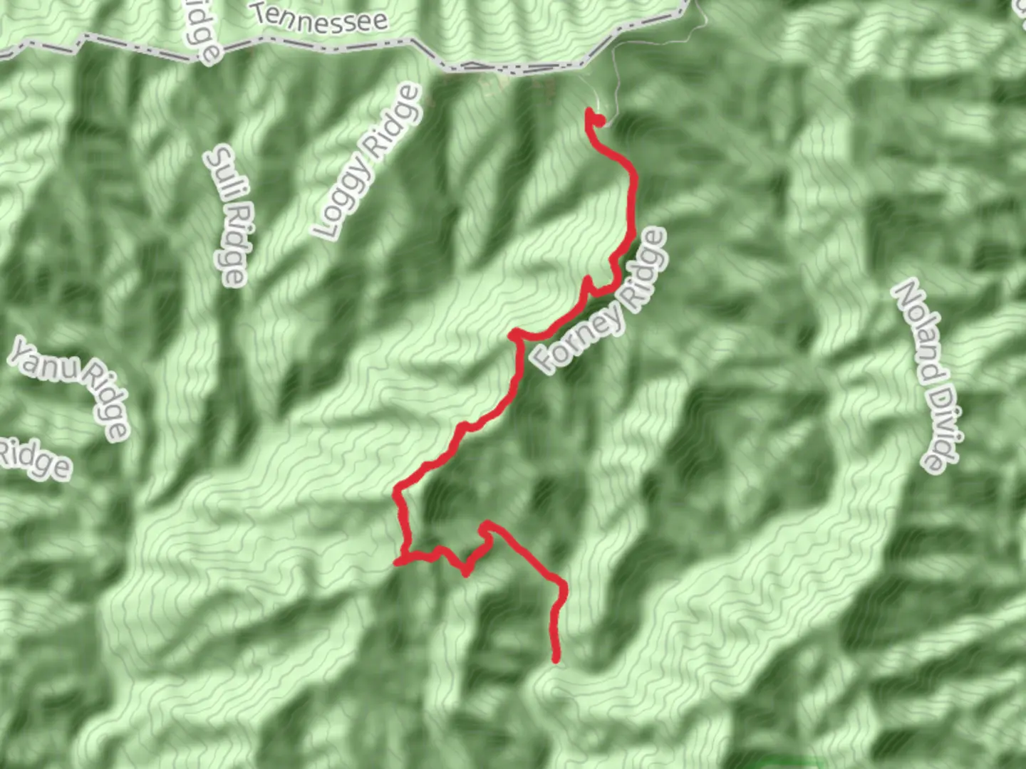 An image depicting the trail Mill Creek and Andrews Bald via Forney Ridge Trail and its surrounding area.