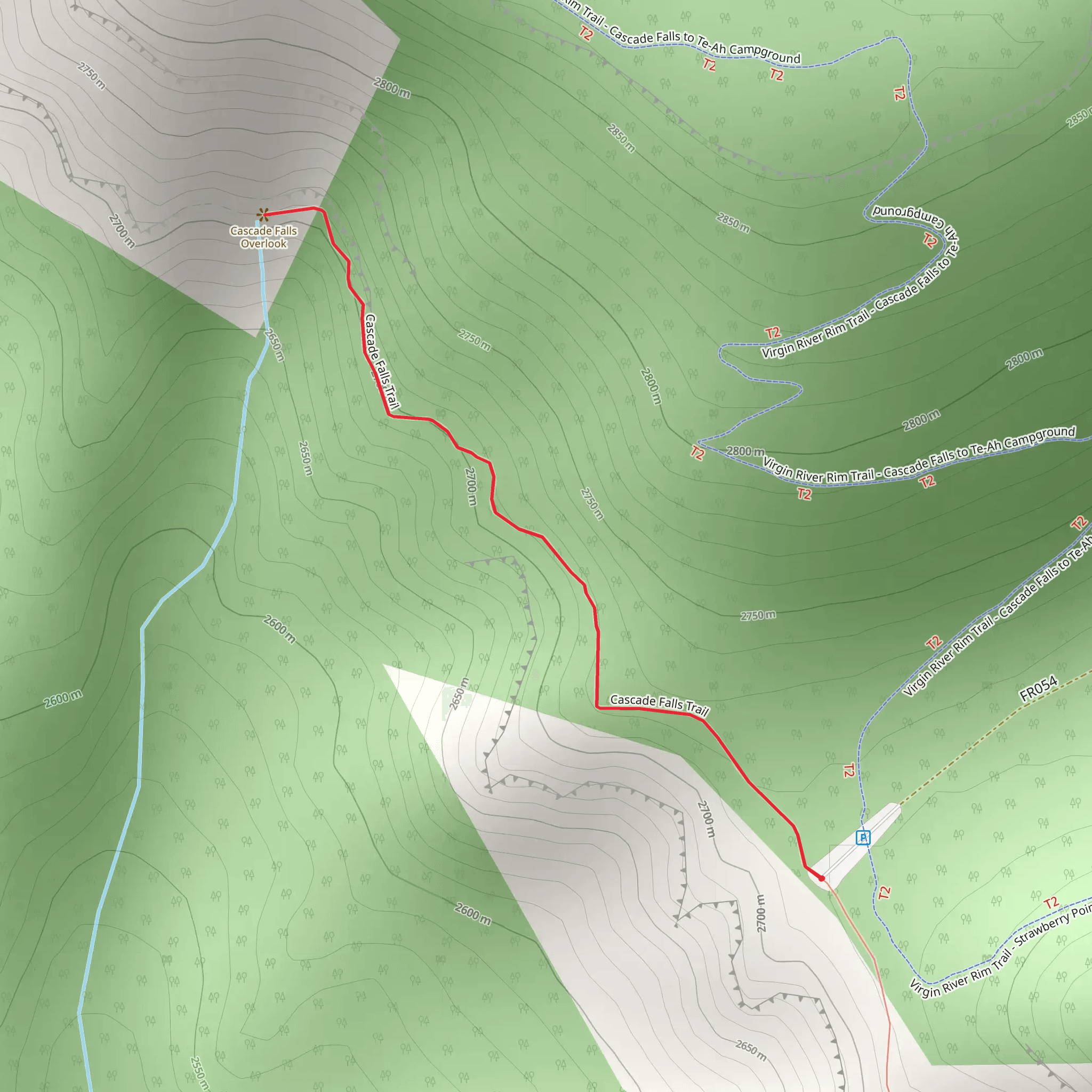Cascade Falls Trail mobile static map