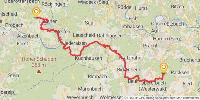 Kölner Weg stage 5 Map