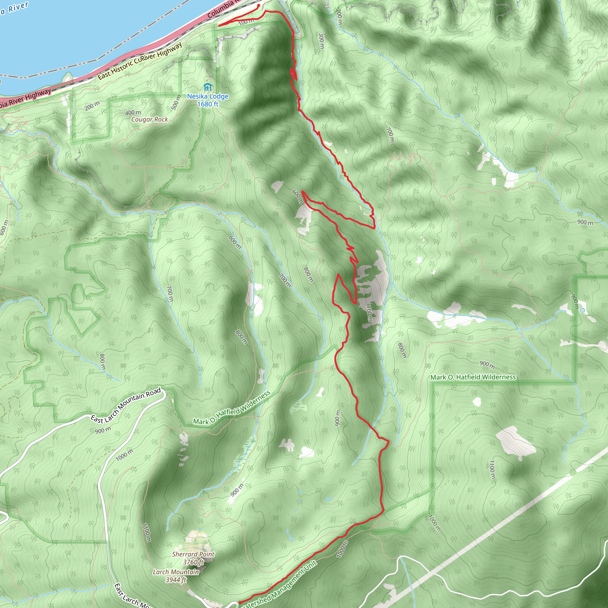 Oneonta Trail mobile static map