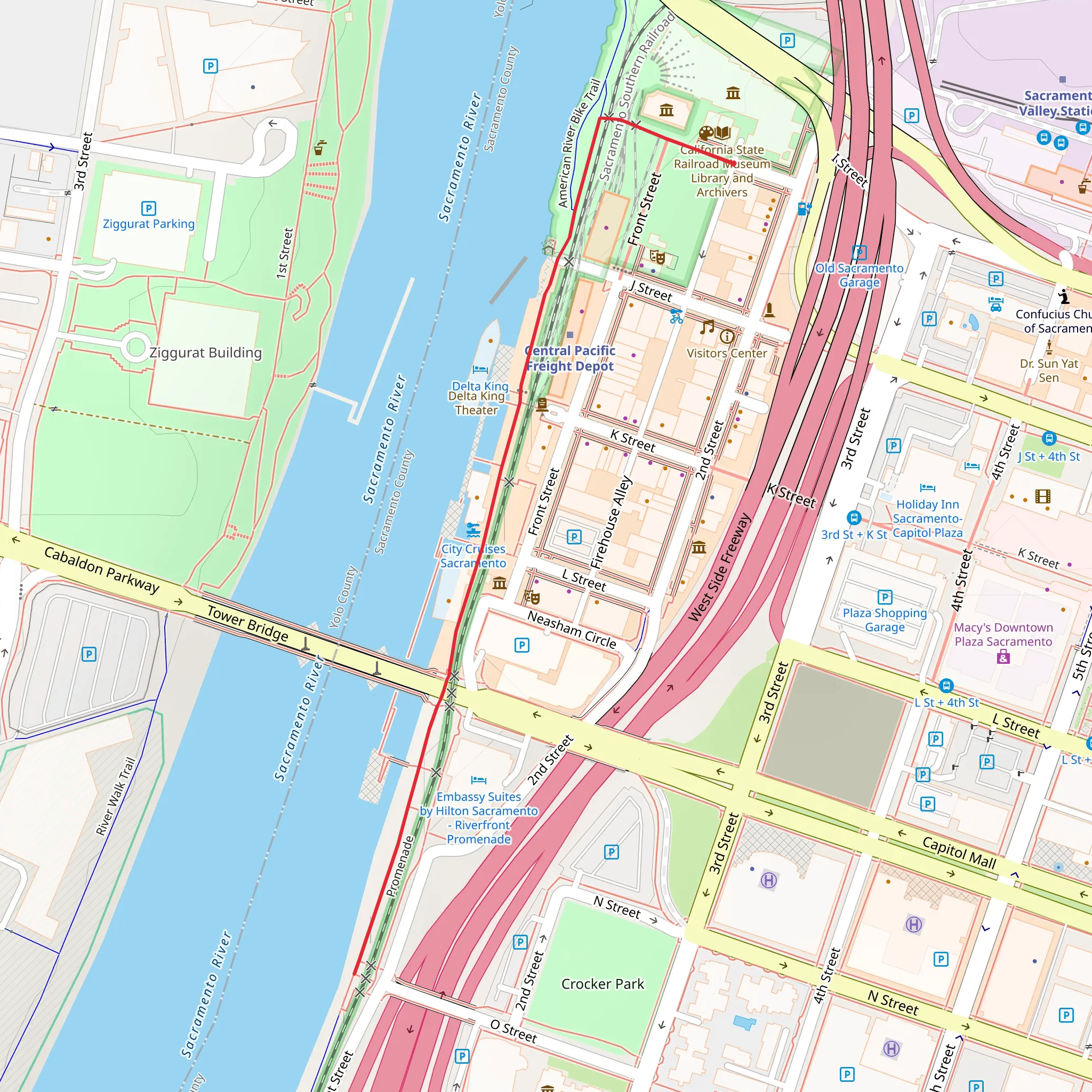 Sacramento River Way mobile static map