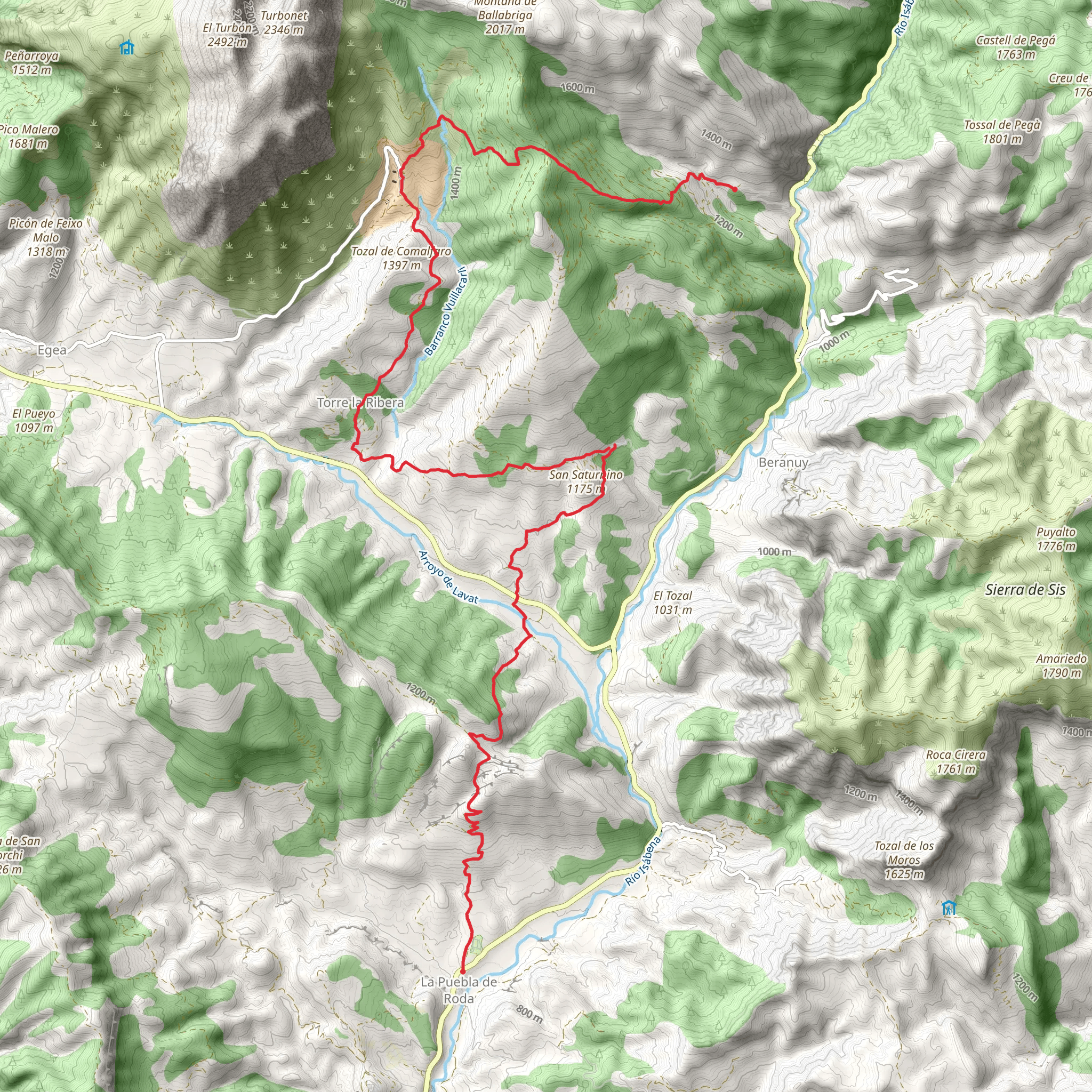 Ballabriga - La Pobla de Roda PR HU 123 mobile static map