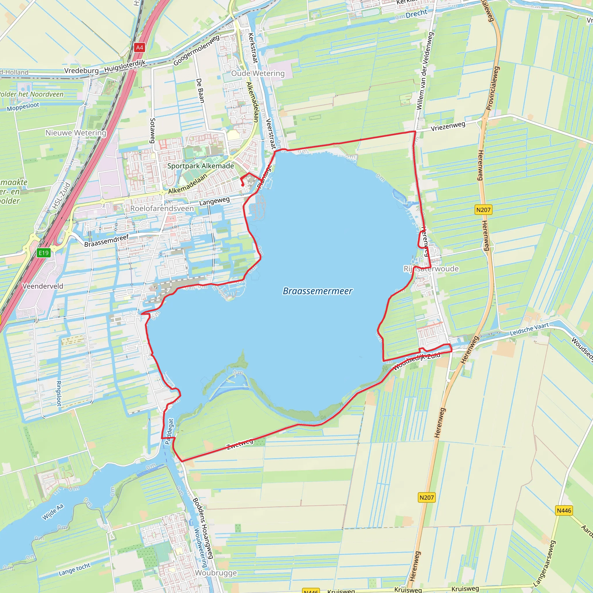 Braassemermeer Loop mobile static map