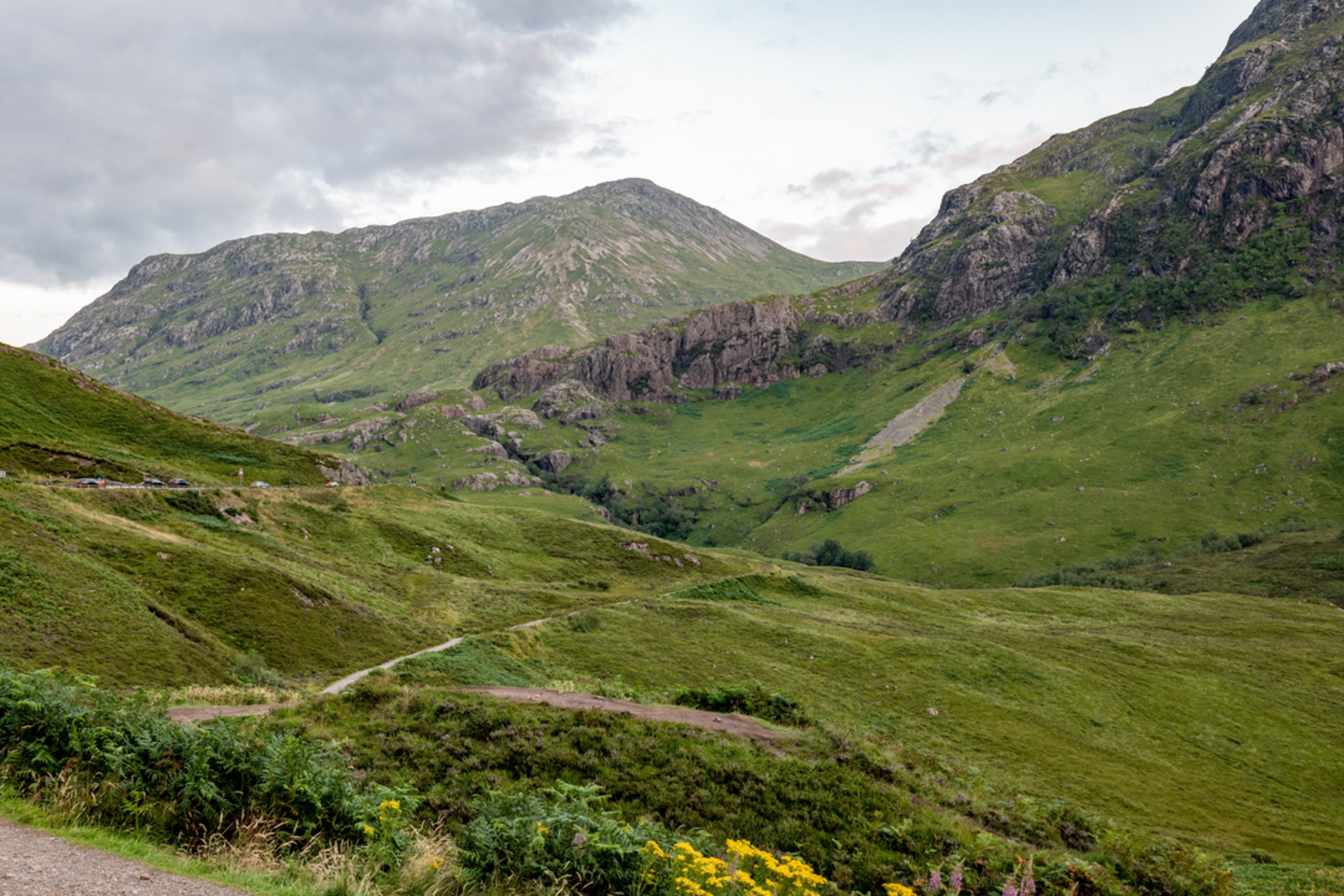 An image depicting the trail Stob Coire Raineach - Buachaille Etive Beag and its surrounding area.