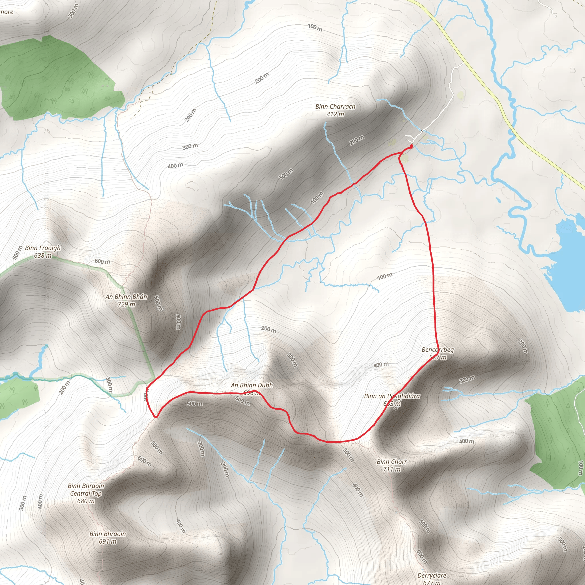 Bencorrbeg - An Bhinn Dubh Mountain Loop mobile static map