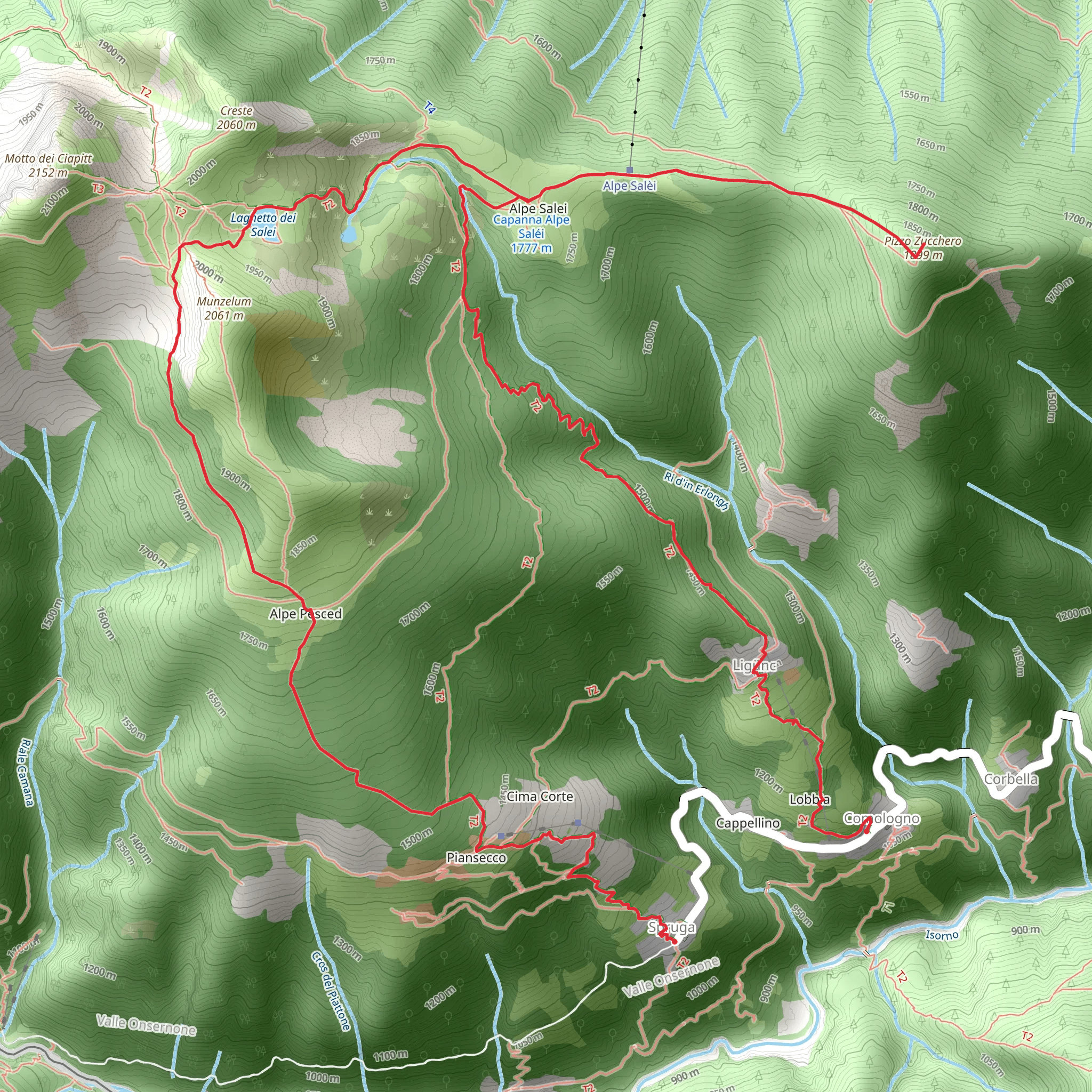 Salèi Path and Pizzo Zucchero mobile static map