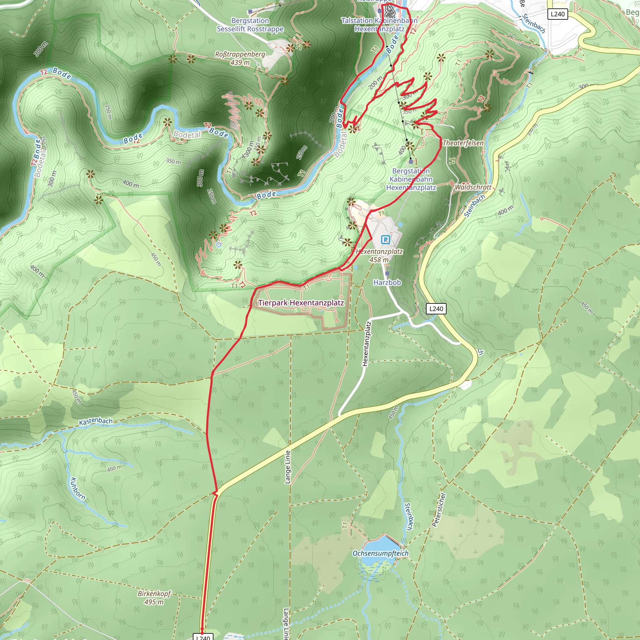 Hexentanzplatz, Walpurgishalle and Spaßinsel Loop mobile static map