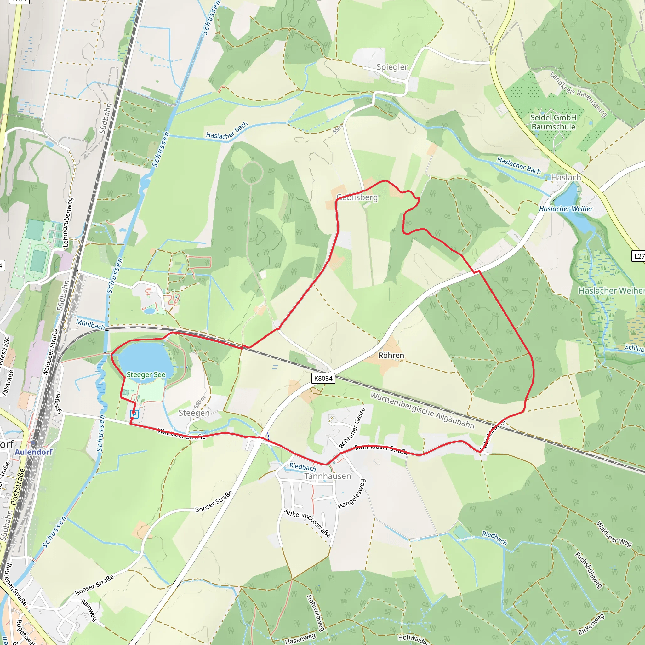 Steeger See Loop from Tannhausen mobile static map