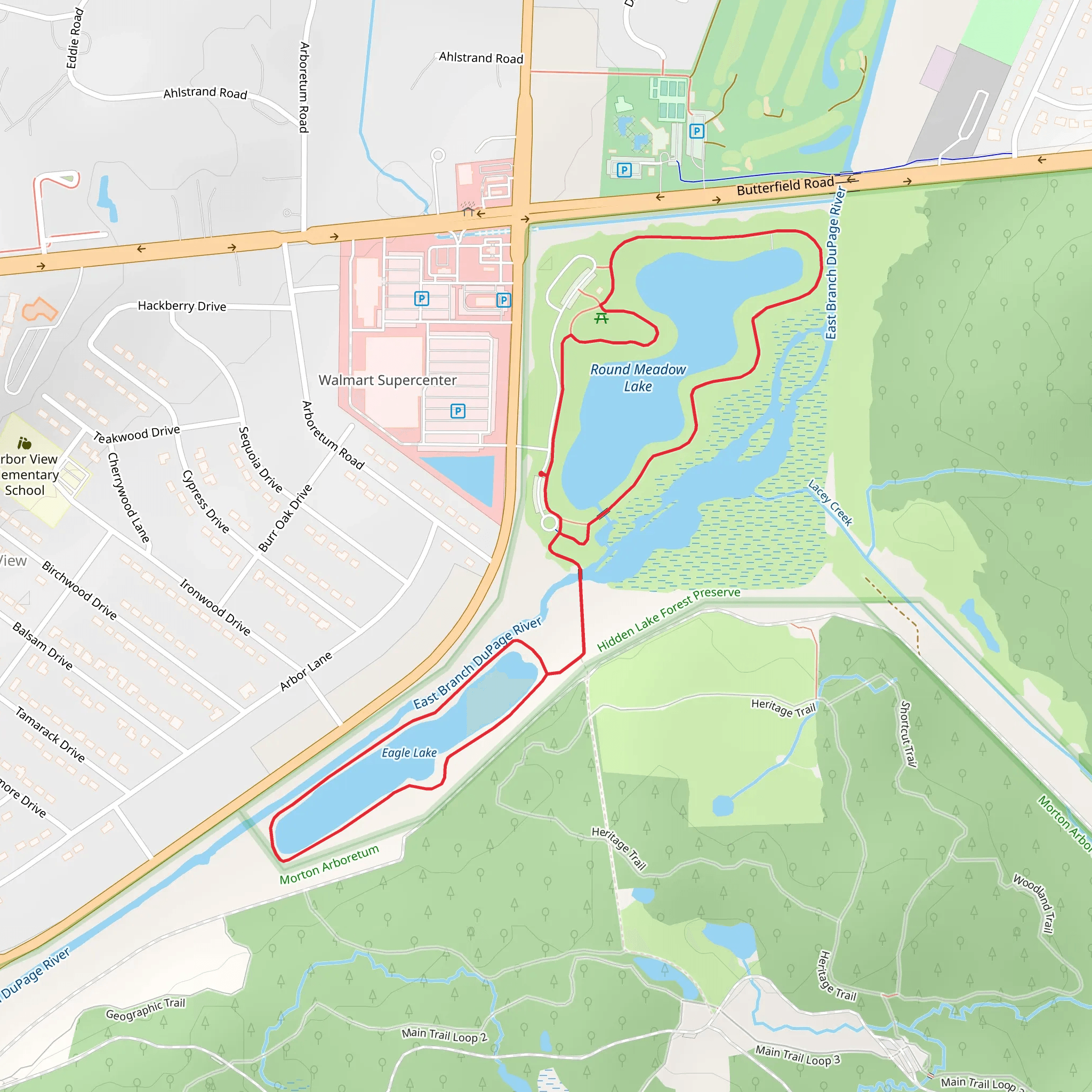 Round Meadow Lake and Eagle Lake Loop mobile static map