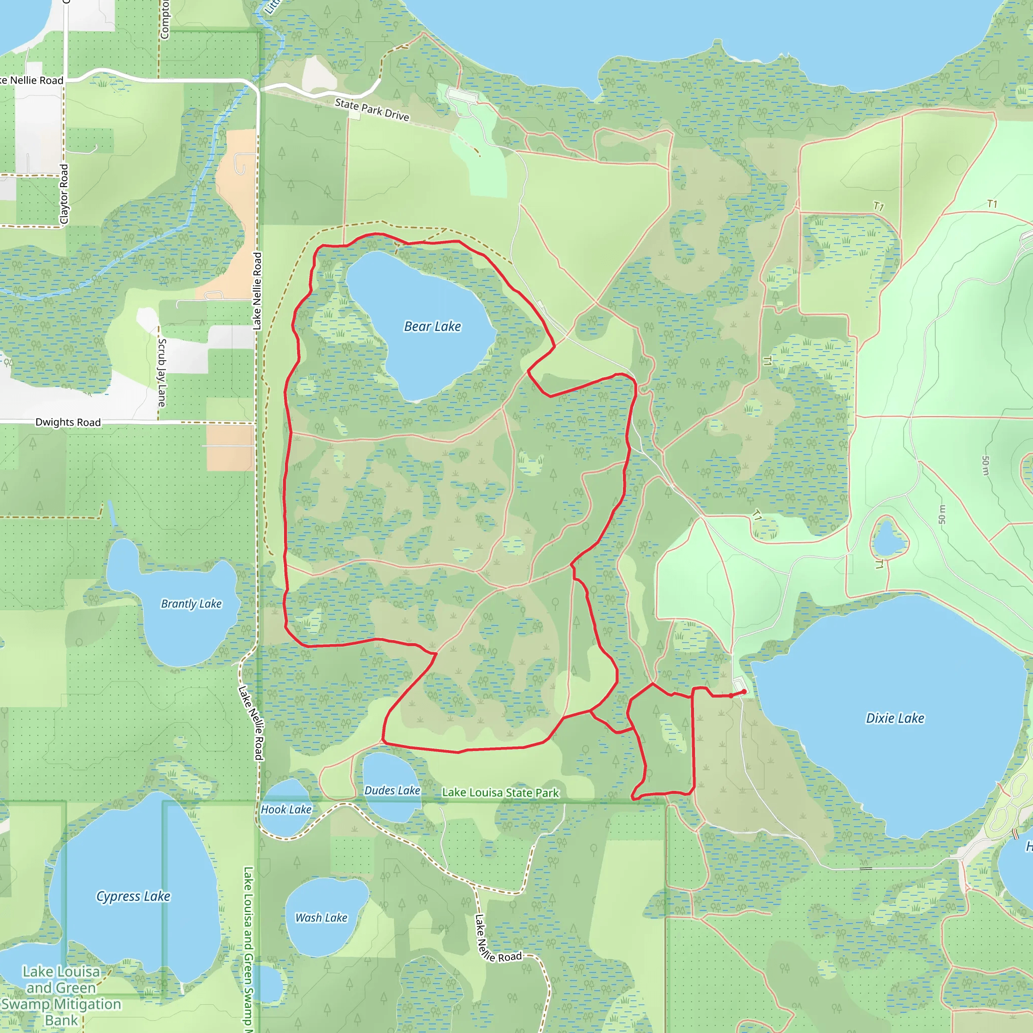Pine Point Primative Campsite and Bear Lake Loop mobile static map