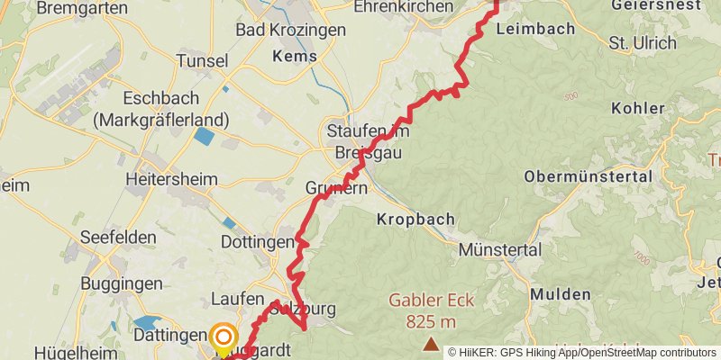 Zähringer-Wanderweg stage 2 Map