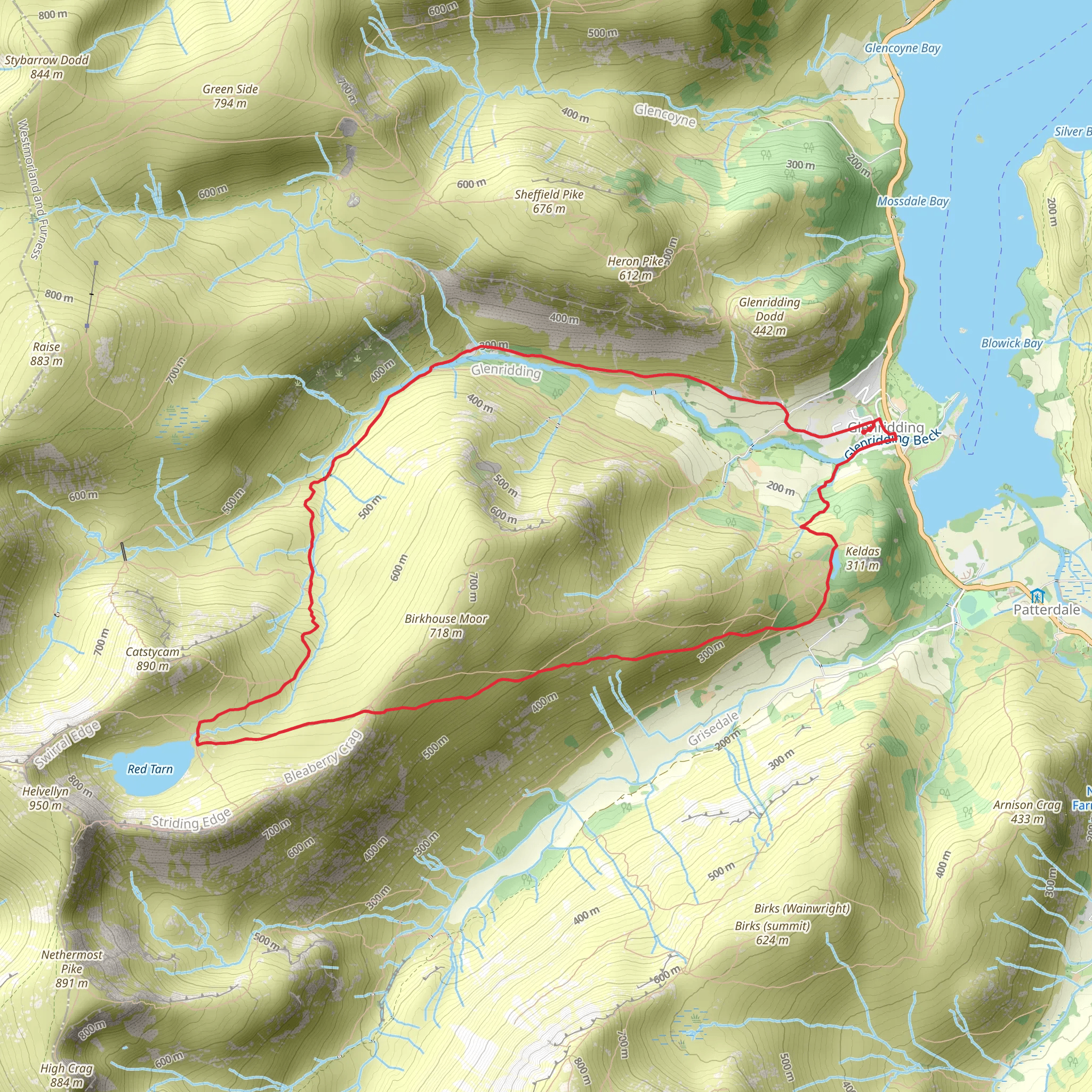 Brownend Plantation, Red Tarn and Glenridding Loop mobile static map