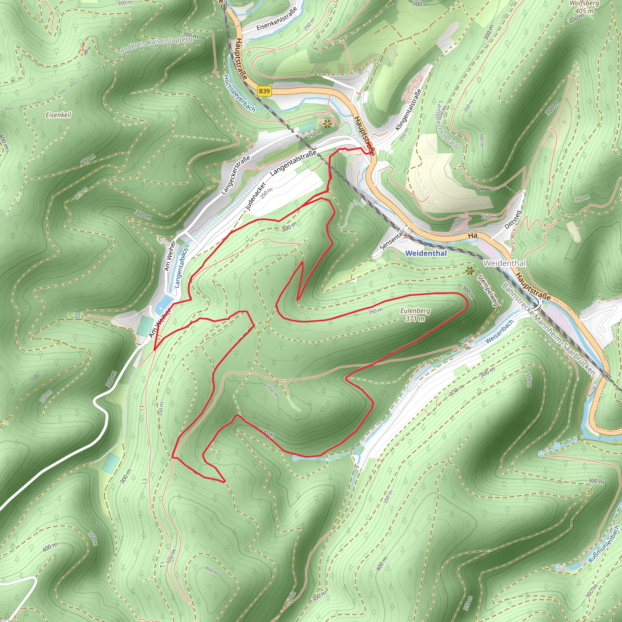 Weidenthal Loop mobile static map