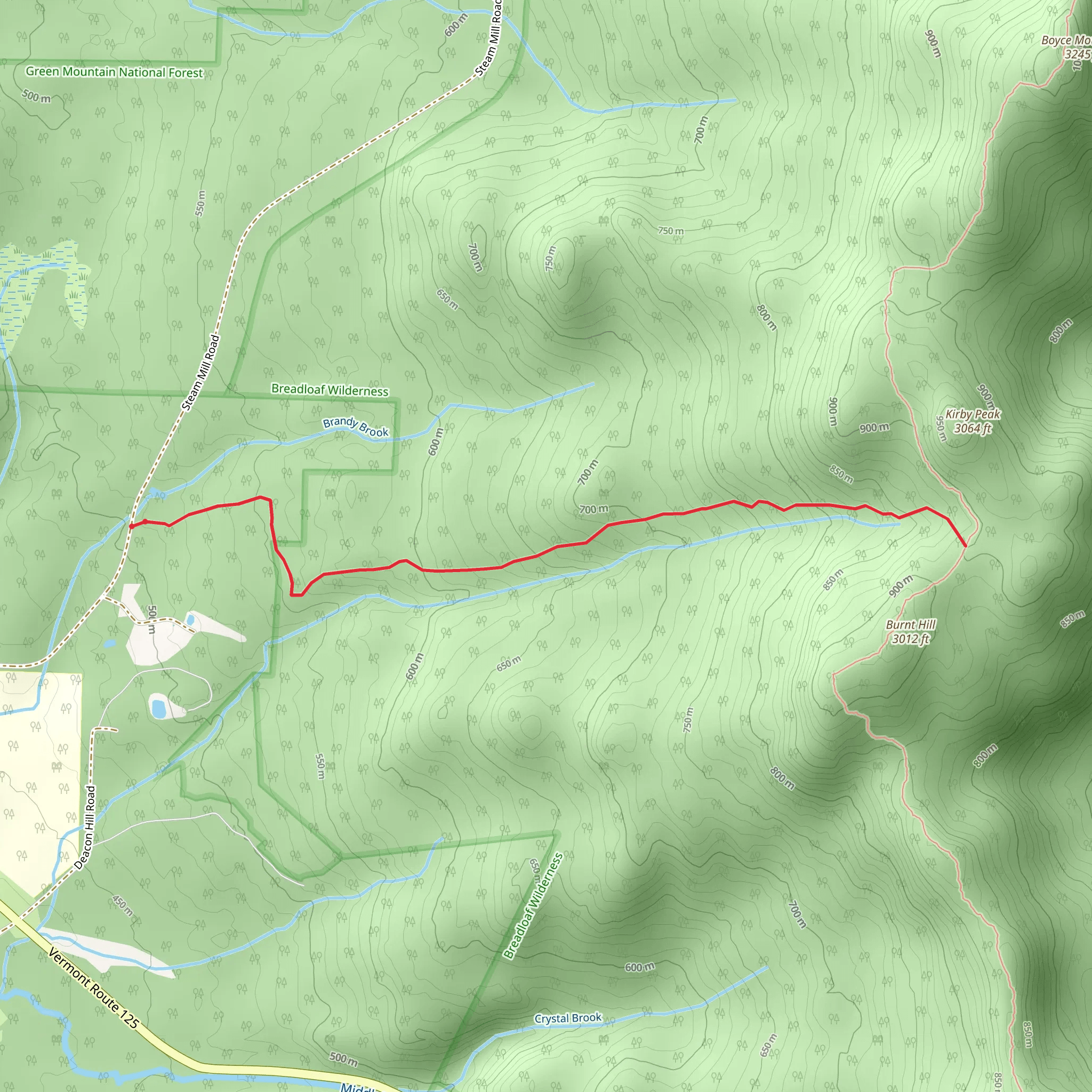 Burnt Hill Trail mobile static map