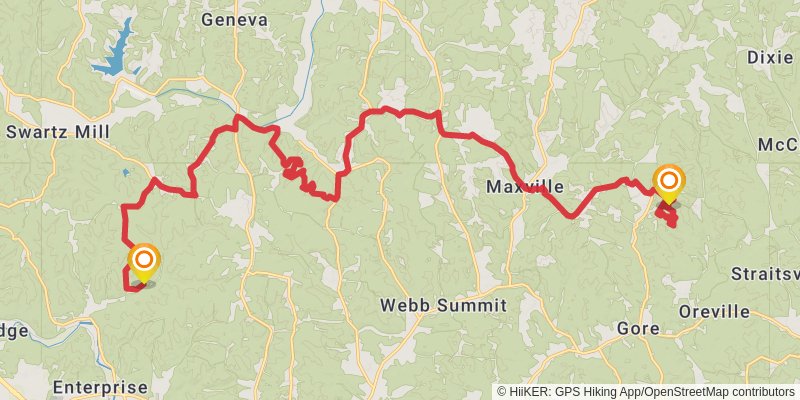 American Discovery Trail - East stage 32 Map