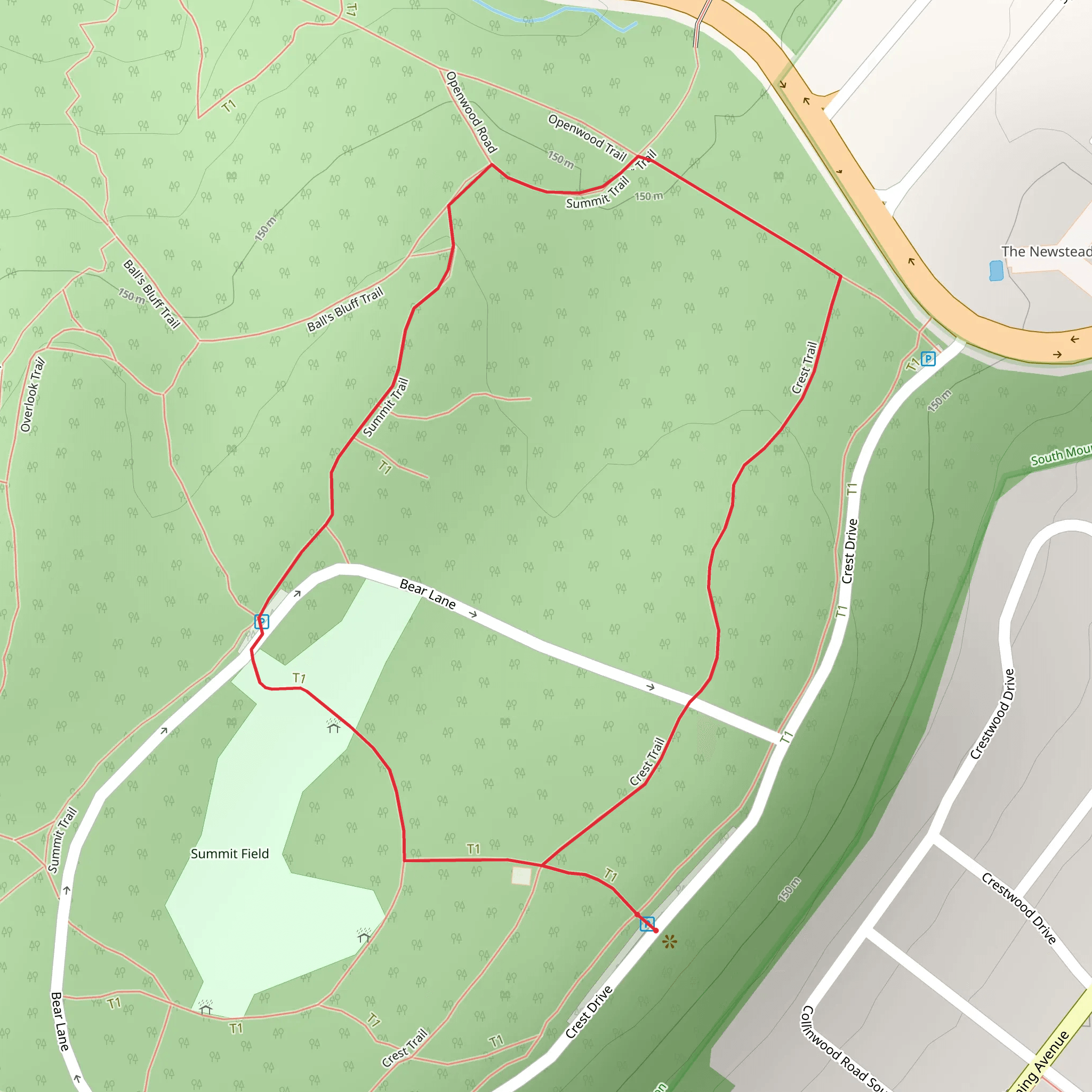 Crest and Summit Loop Trail mobile static map