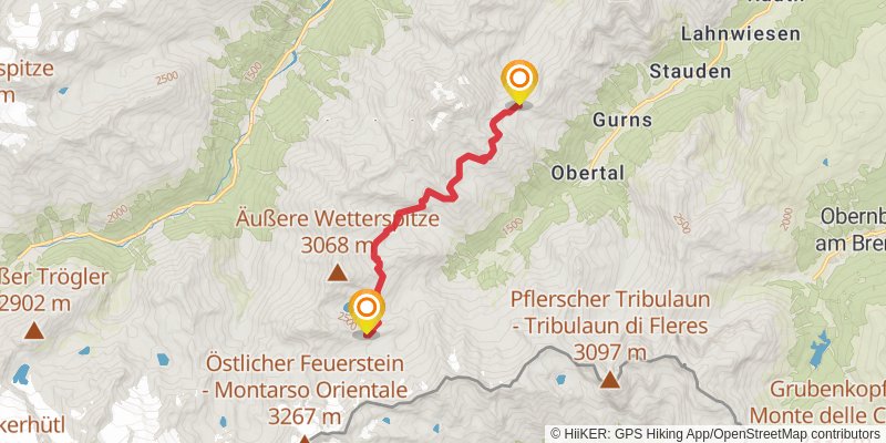 Stubai High Trail stage 2 Map