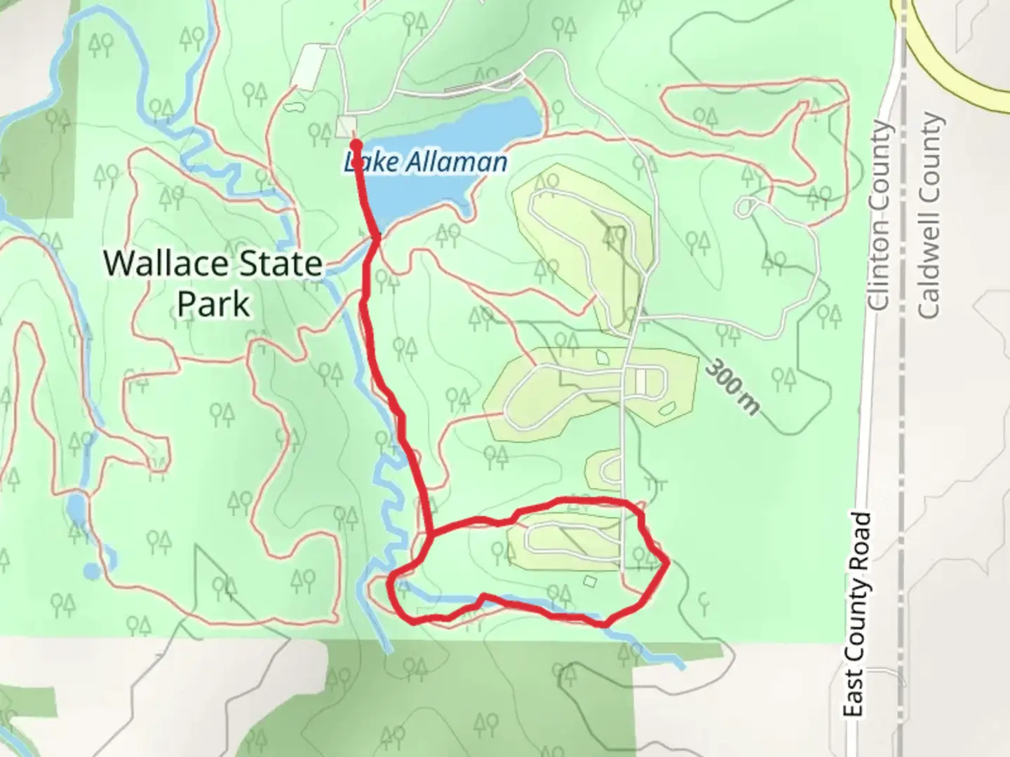 An image depicting the trail Skunk Hollow Trail Loop and its surrounding area.