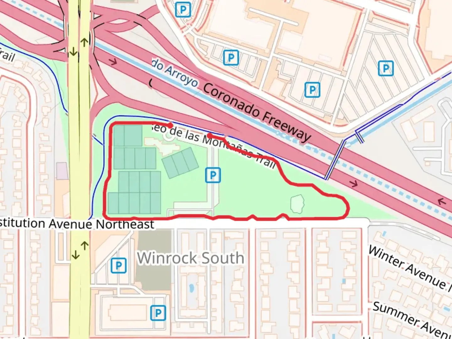 An image depicting the trail Jerry Cline Park Loop and its surrounding area.