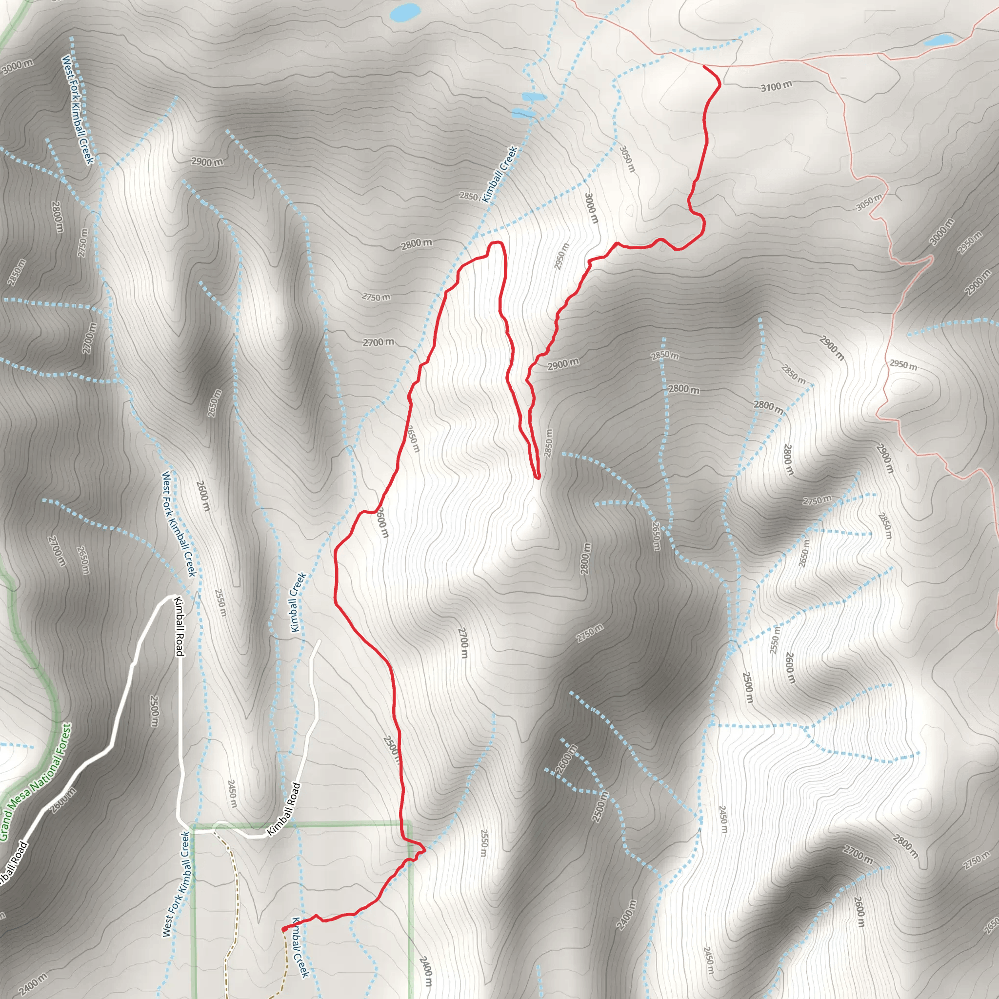 Kimball Creek Trail mobile static map