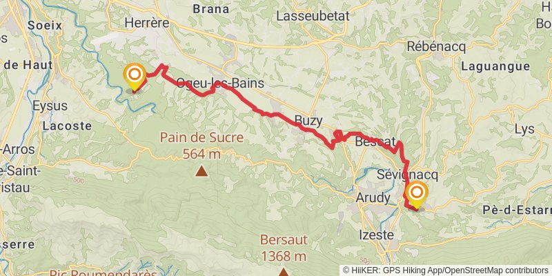 GR 78 - Sentier de Piémont stage 23 Map