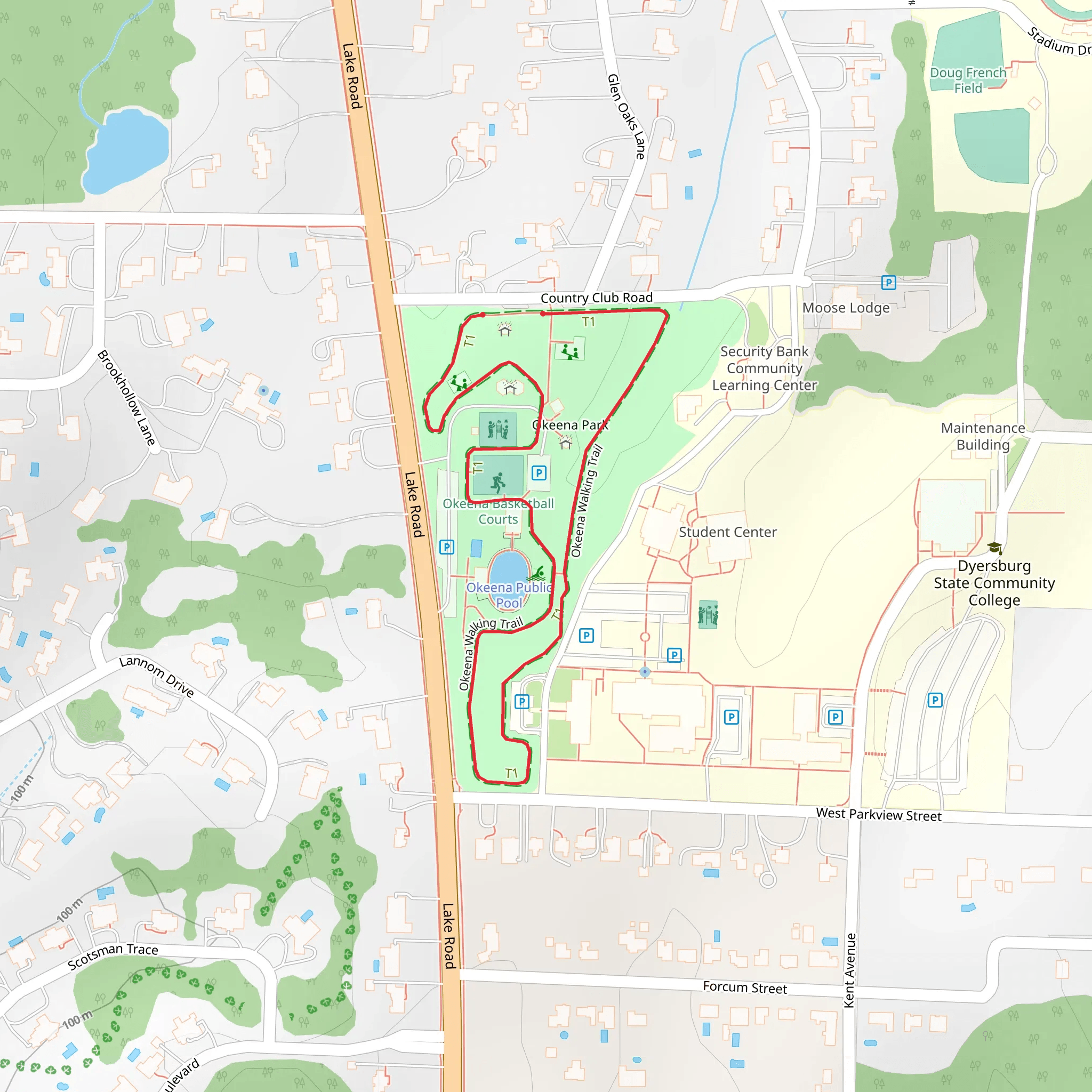 Okeena Walking Trail mobile static map